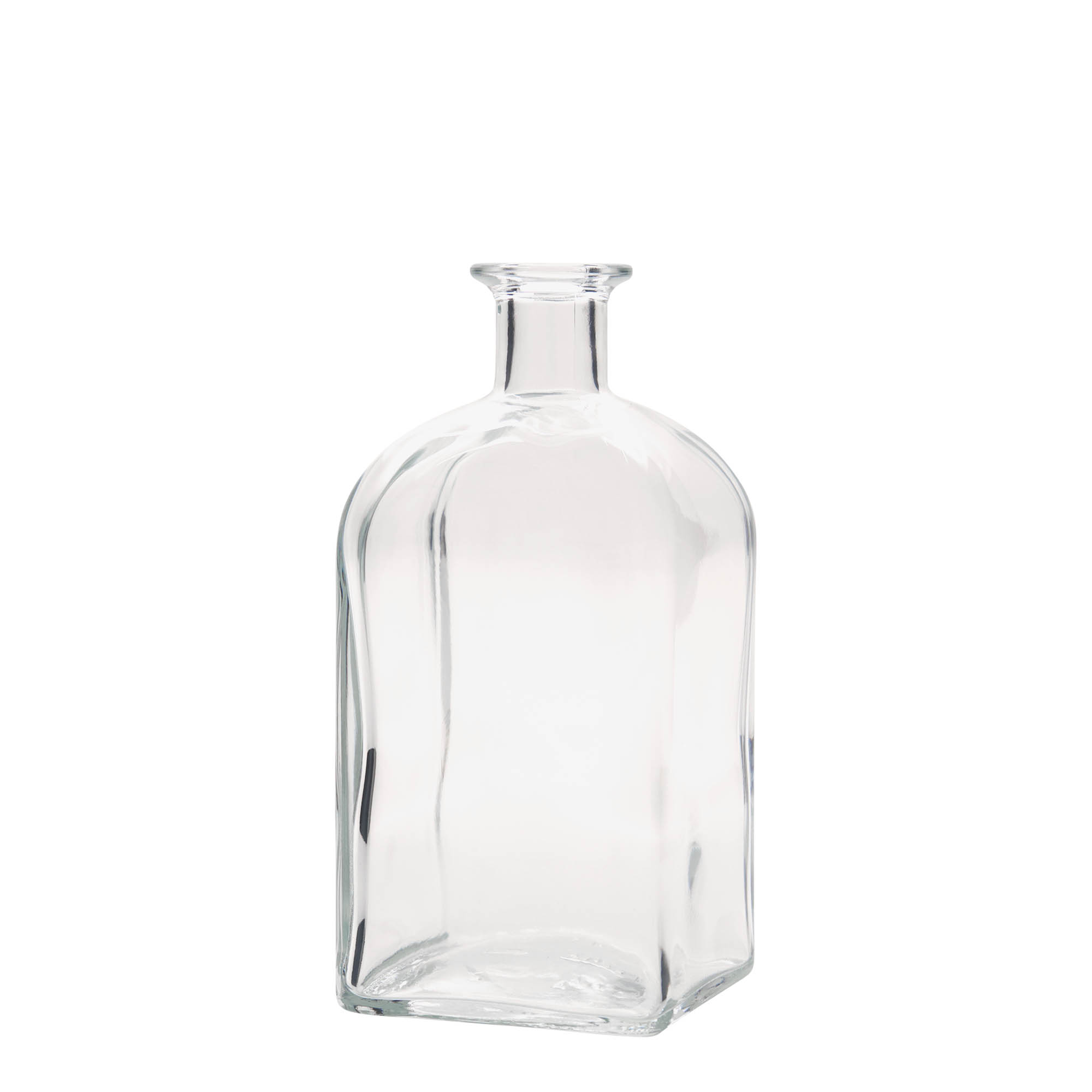 700 ml skleněná láhev Apotheker Carré, čtvercová, hrdlo: korek