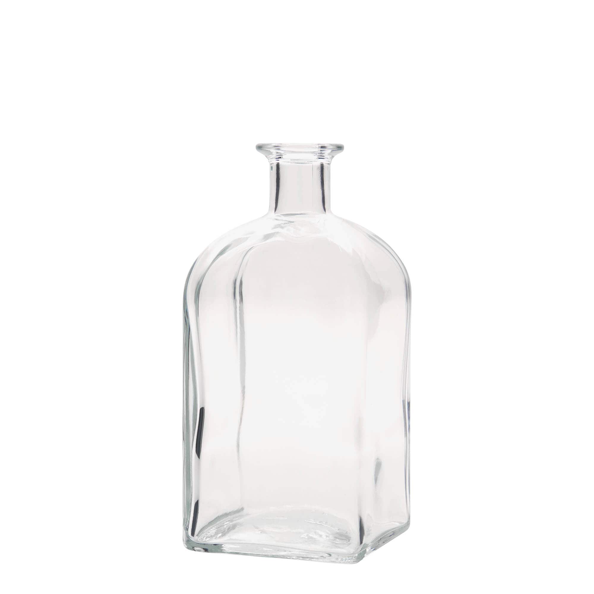 700 ml skleněná láhev Apotheker Carré, čtvercová, hrdlo: korek