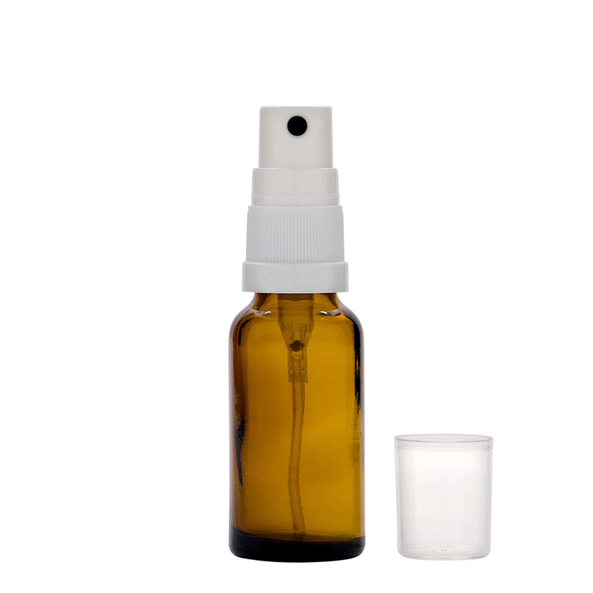 20 ml lékovka s rozprašovačem, sklo, hnědá, hrdlo: DIN 18
