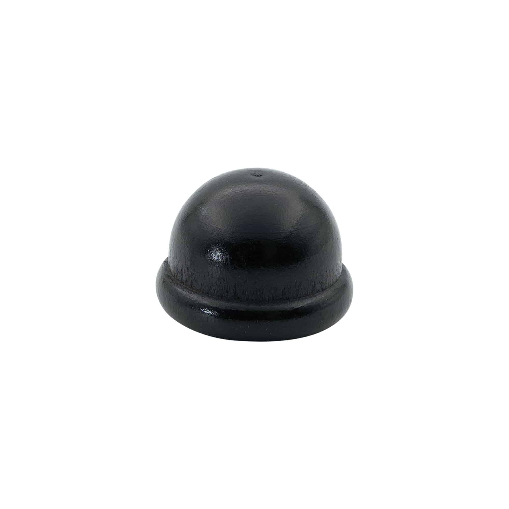 Rukojeťový korek 19 mm „Meloun“, dřevo/PE, černý, pro hrdlo: korek