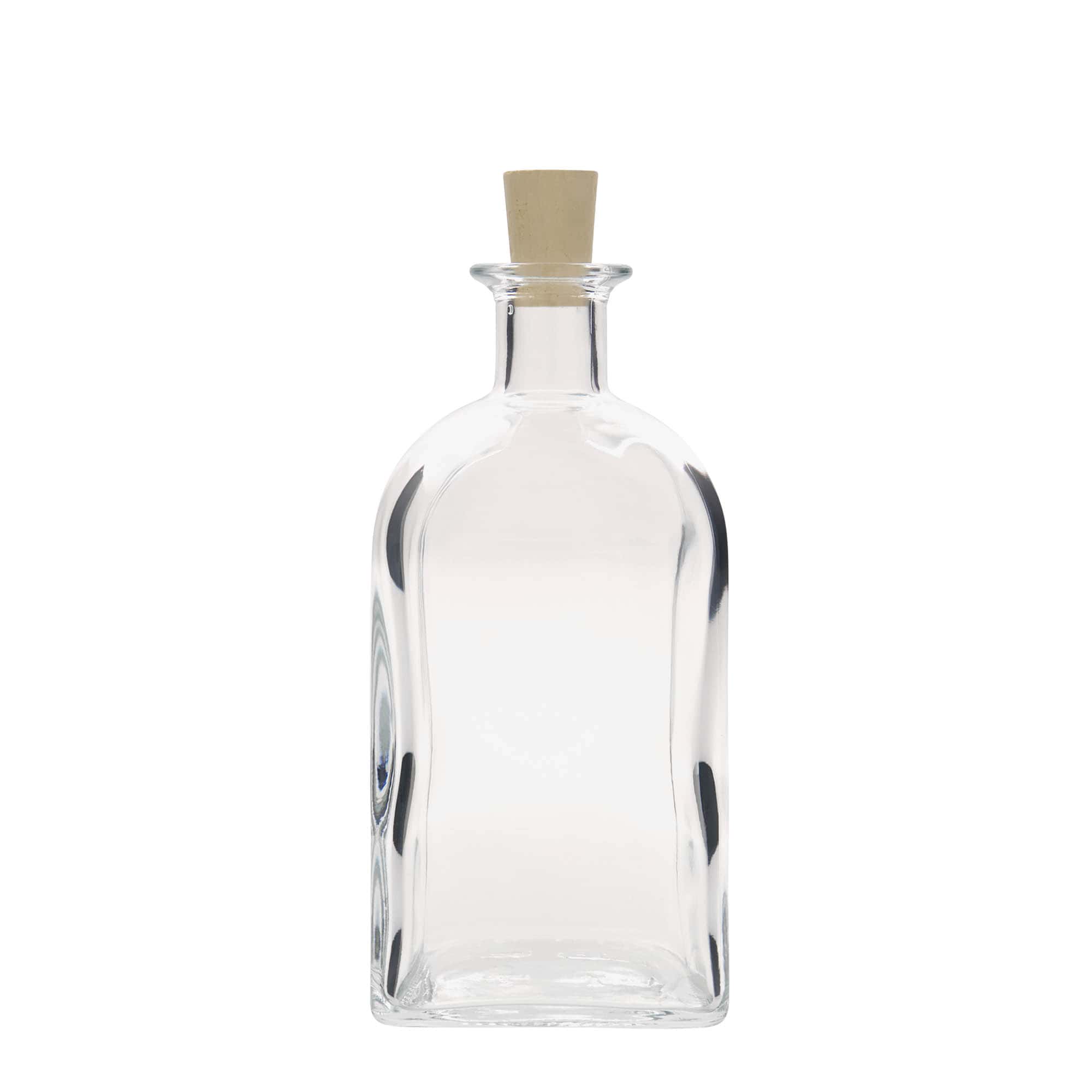 700 ml skleněná láhev Apotheker Carré, čtvercová, hrdlo: korek