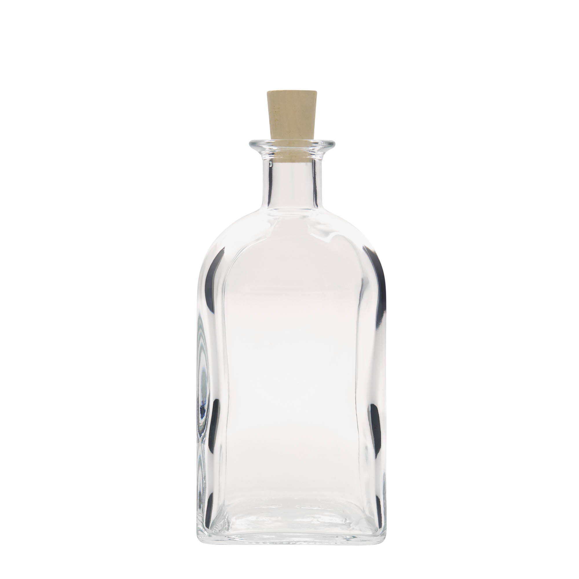 700 ml skleněná láhev Apotheker Carré, čtvercová, hrdlo: korek