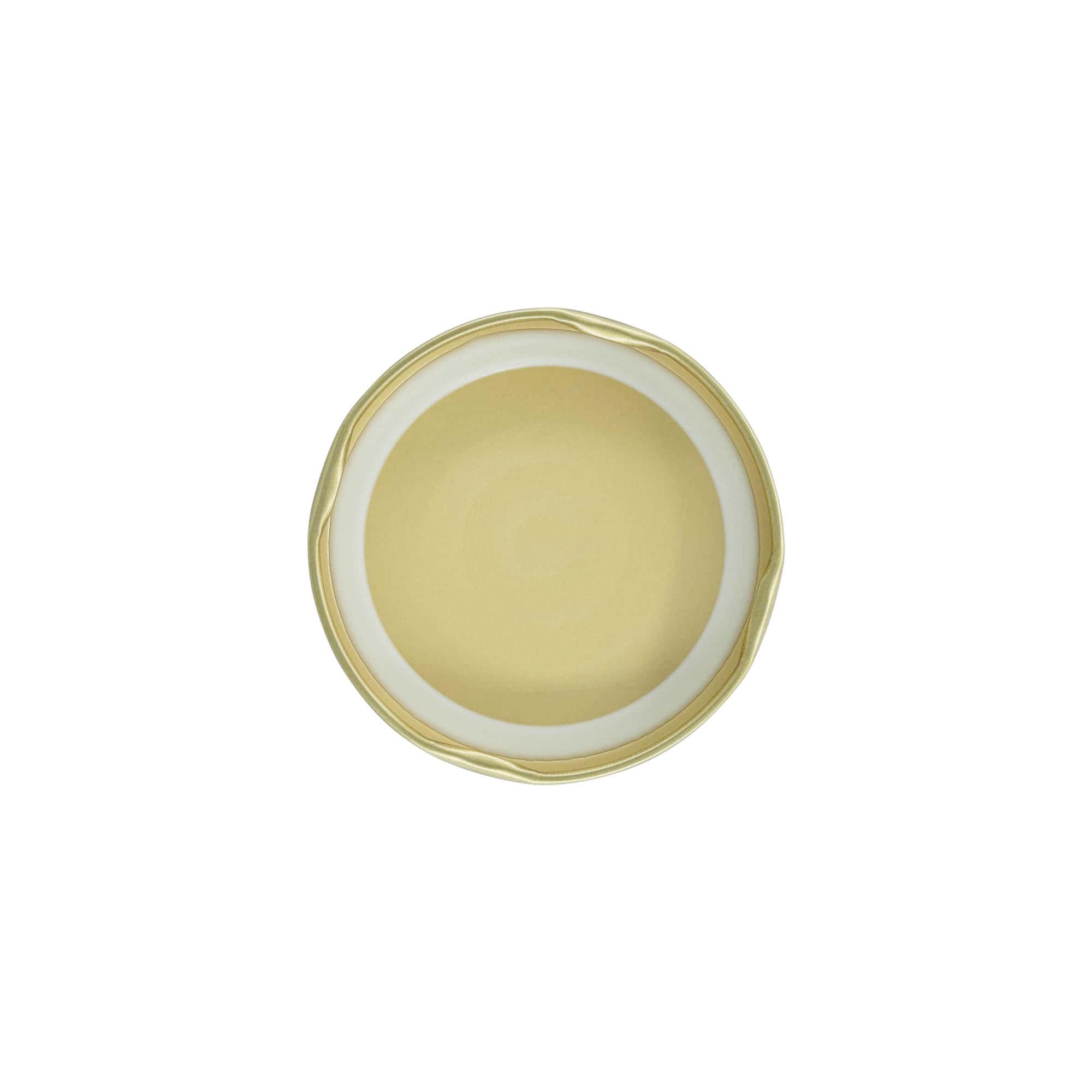 Víčko Twist-Off, bílý plech, zlaté, pro hrdlo: TO 66 Víčko Twist-Off, bílý plech, zlaté, pro hrdlo: TO 66