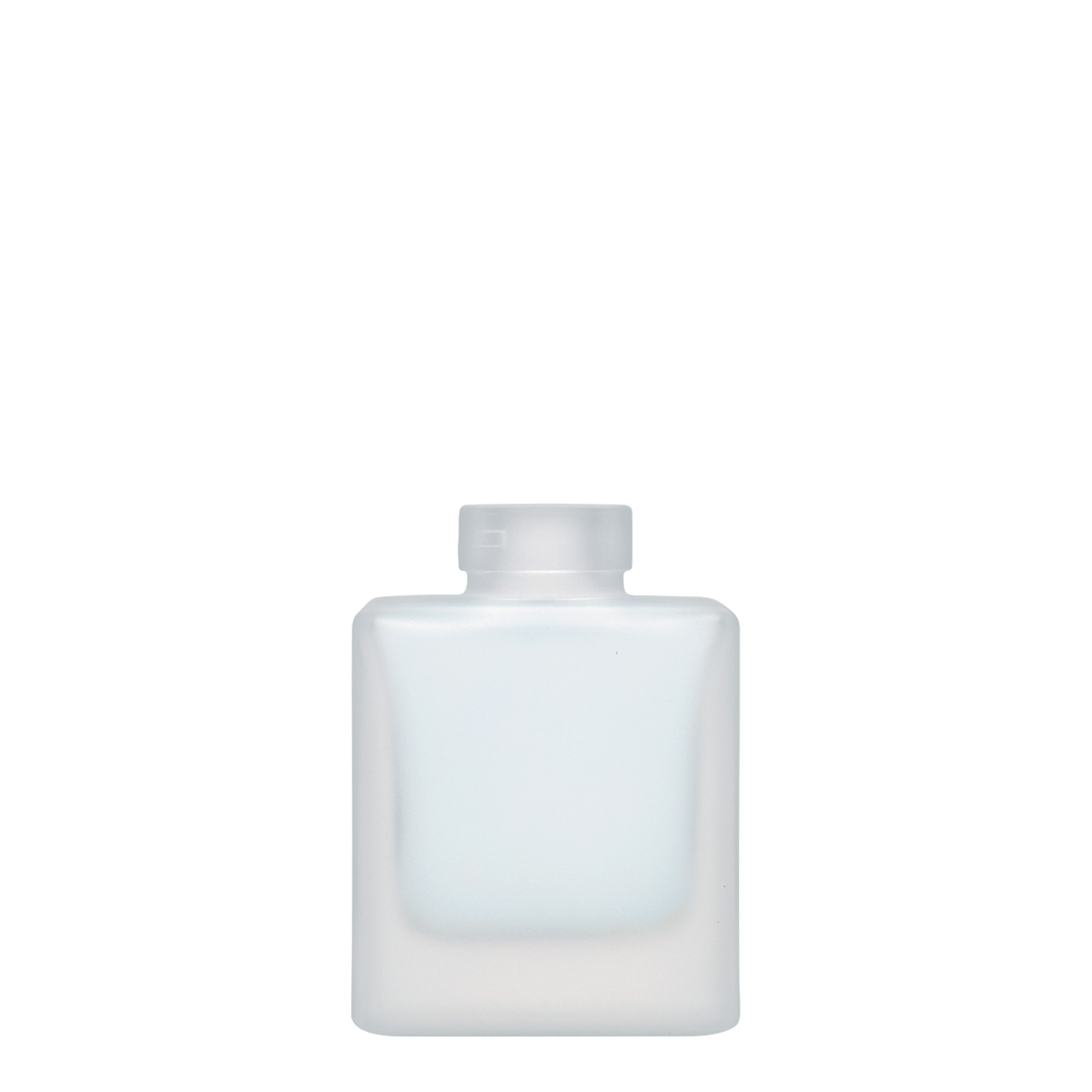 100 ml skleněná lahvička 'Cube', čtvercová, matná, hrdlo: korek