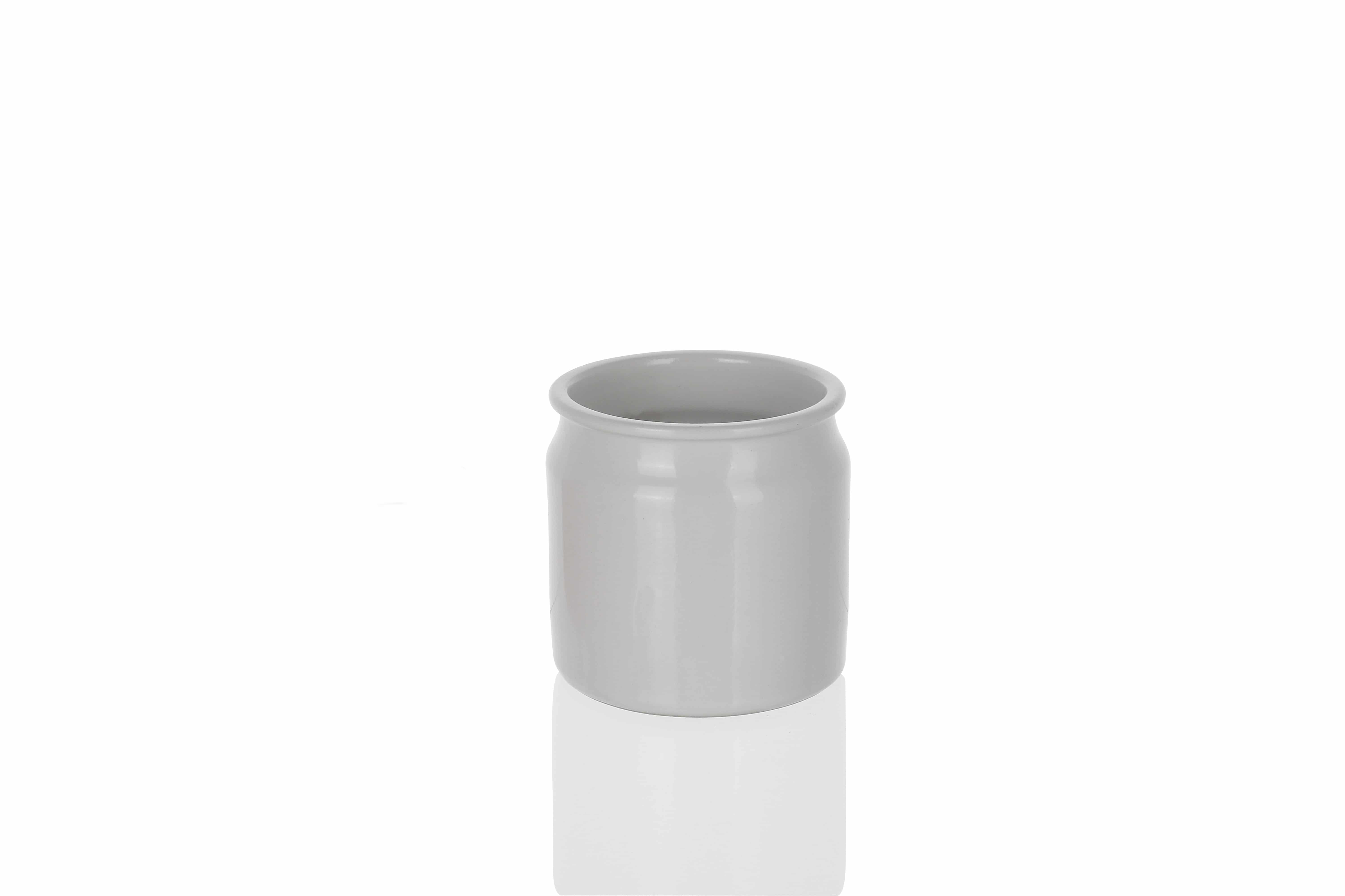 Kameninový hrnec 160 ml, keramika, bílá, uzávěr: korek