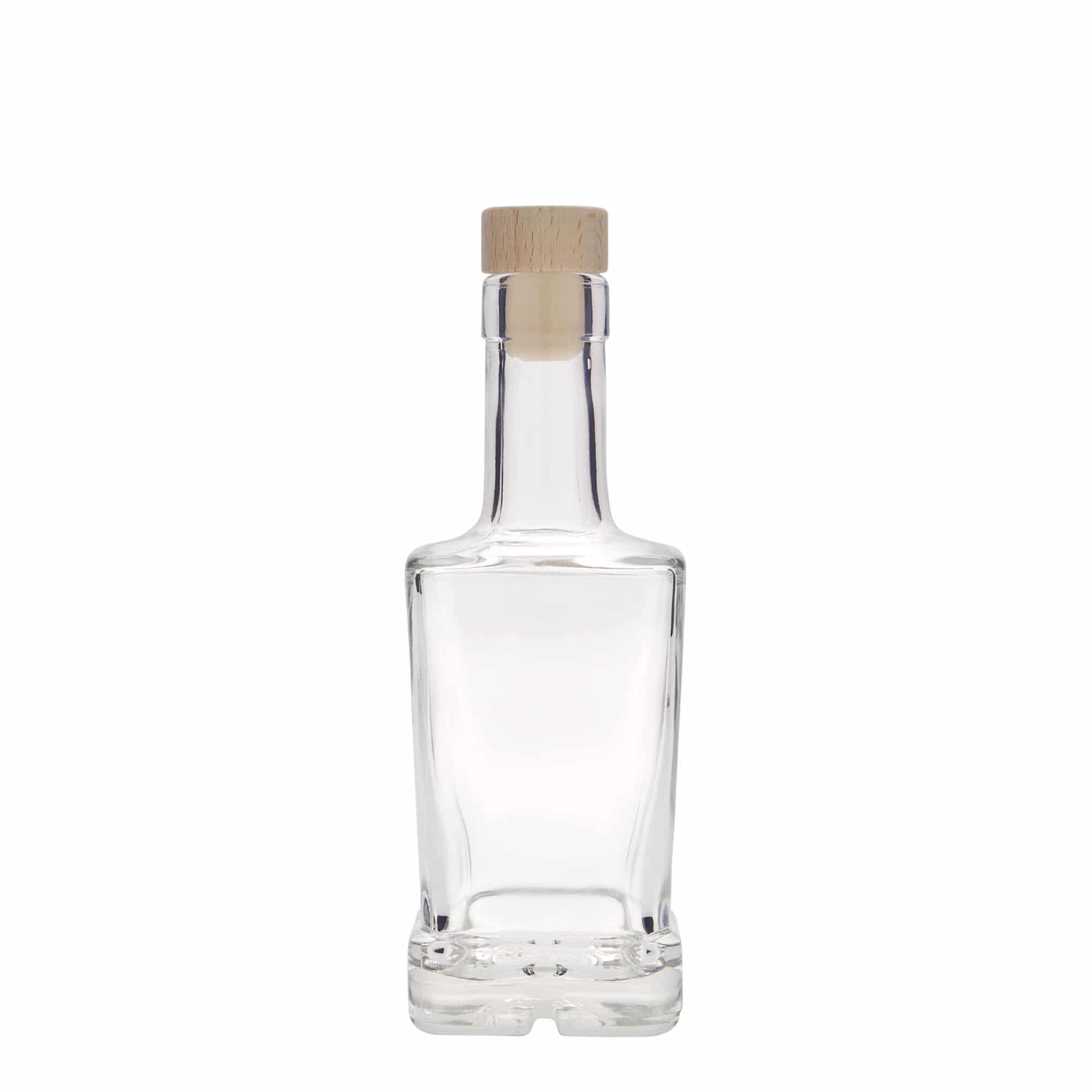 250 ml skleněná láhev 'Rene', čtvercová, hrdlo: korek