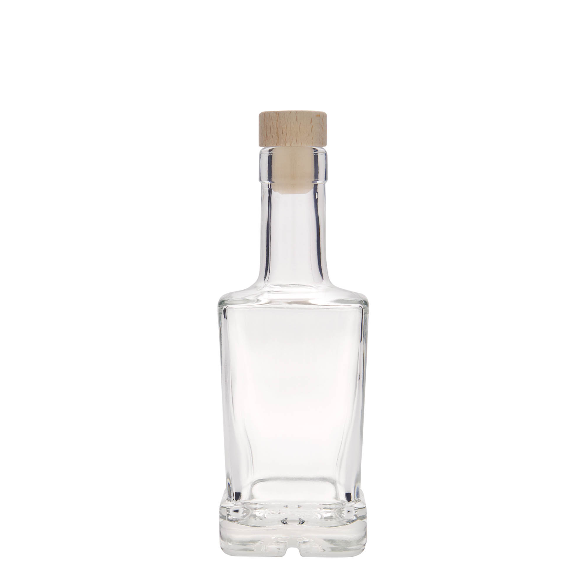 250 ml skleněná láhev 'Rene', čtvercová, hrdlo: korek