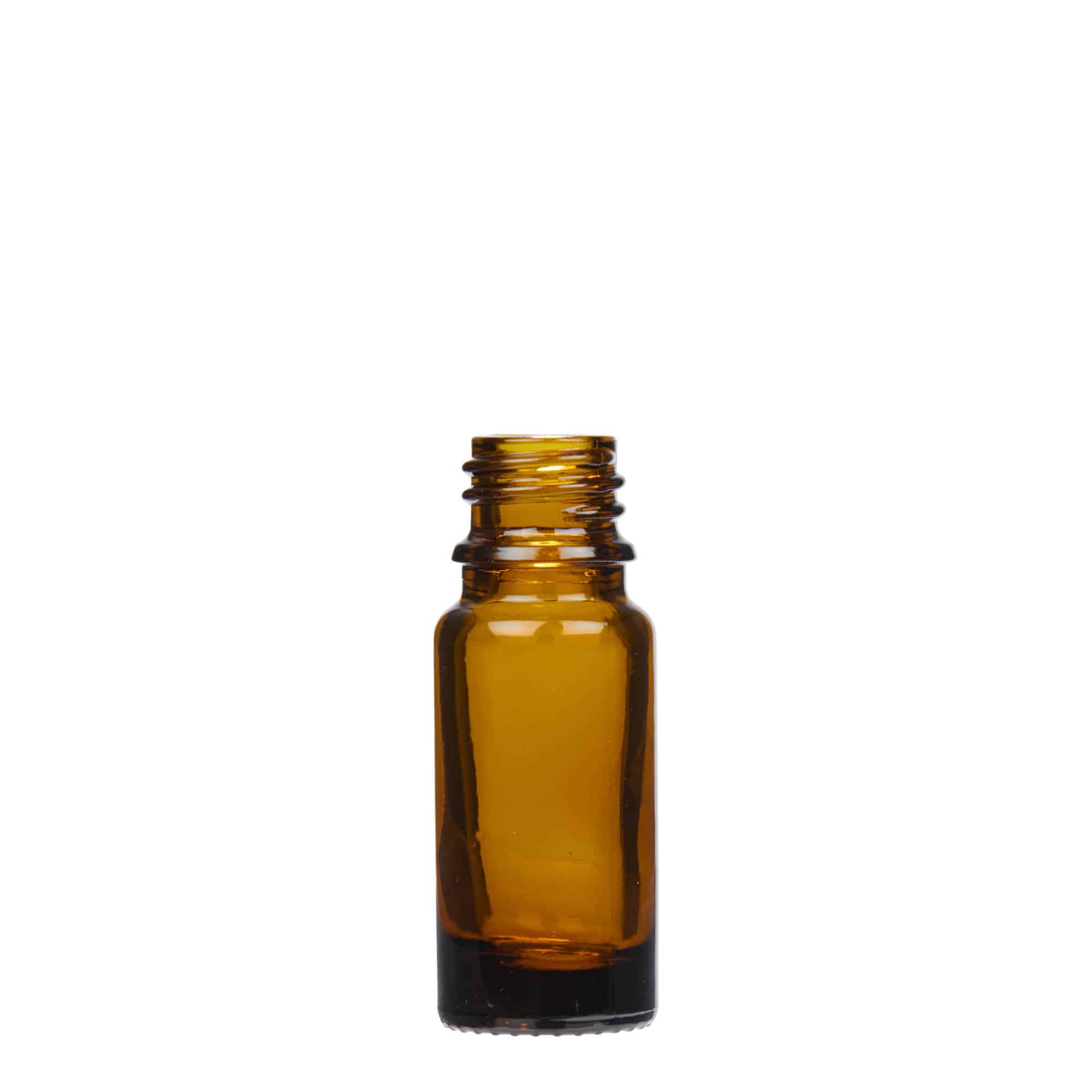 10 ml kapátková lahvička, lékařská, sklo, hnědá, hrdlo: DIN 18