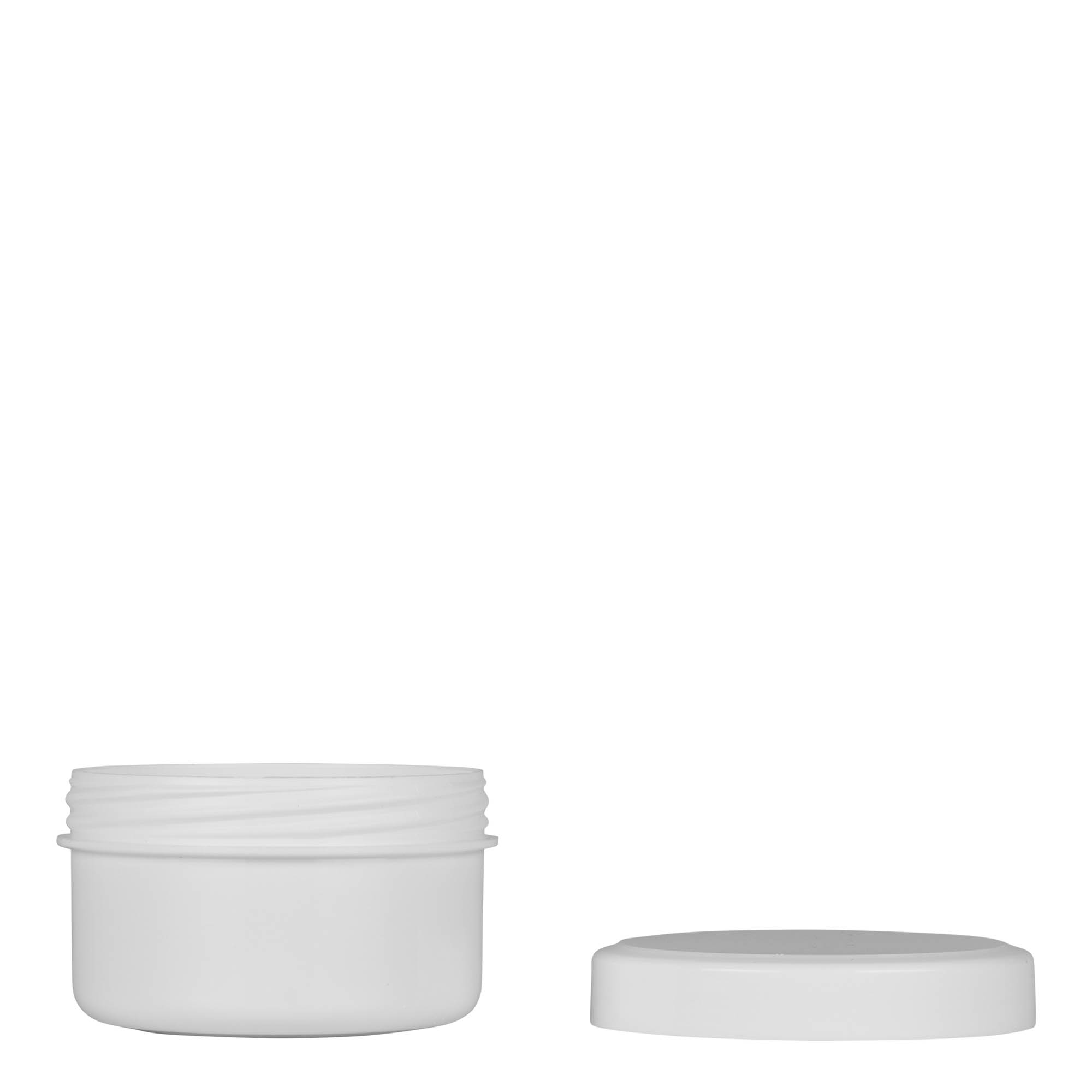 60 ml plastová dóza 'White Line', PP, bílá, hrdlo: závitové uzavírání