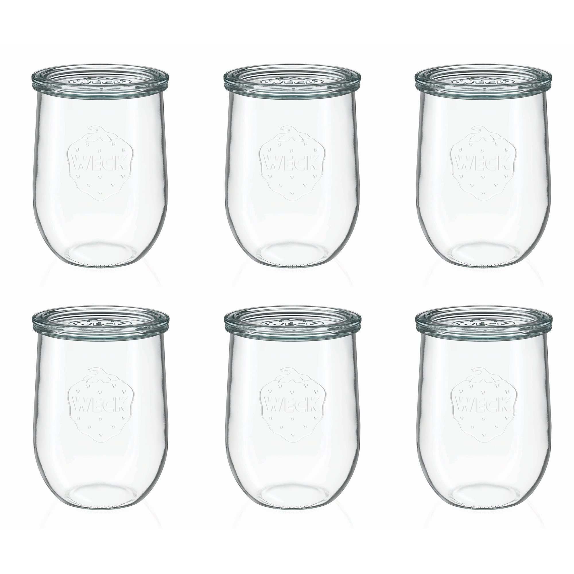 6x 1050 ml WECK tulipánová sklenice se skleněným víčkem RR 100