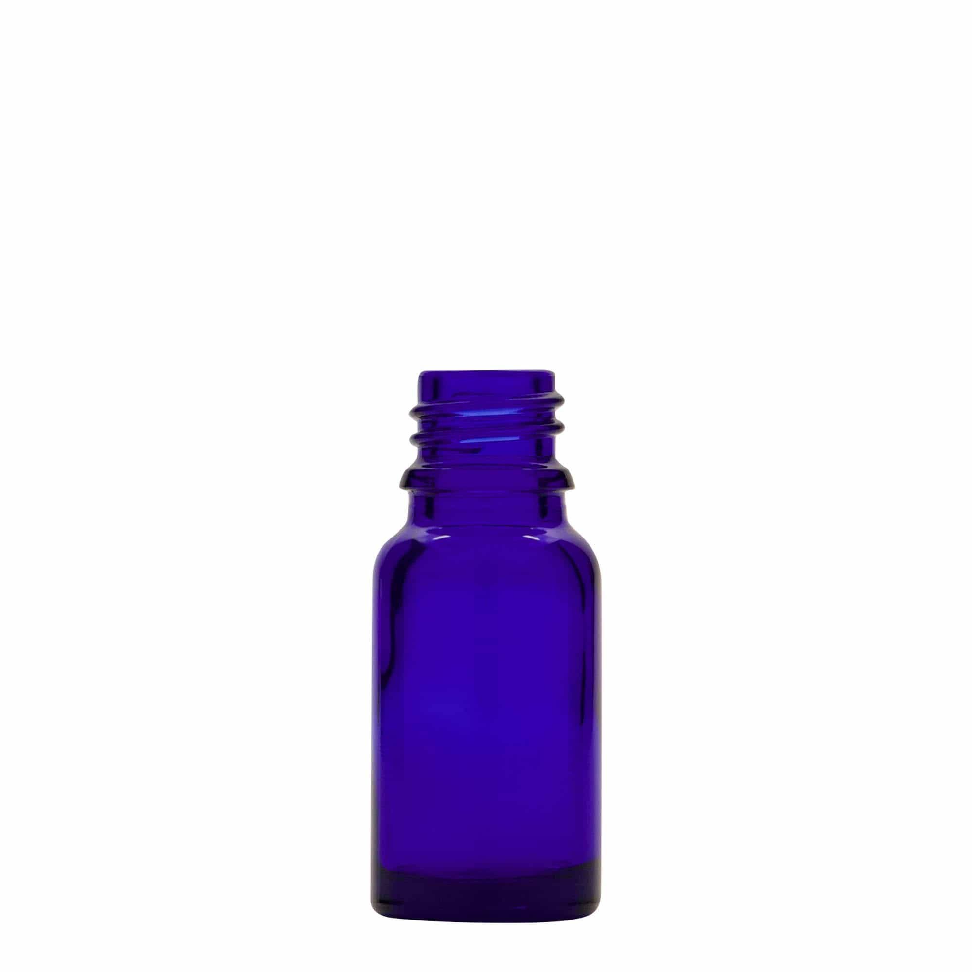 Lahvička na léky s pipetou 10 ml, sklo, královská modř - červená, ústí: DIN 18