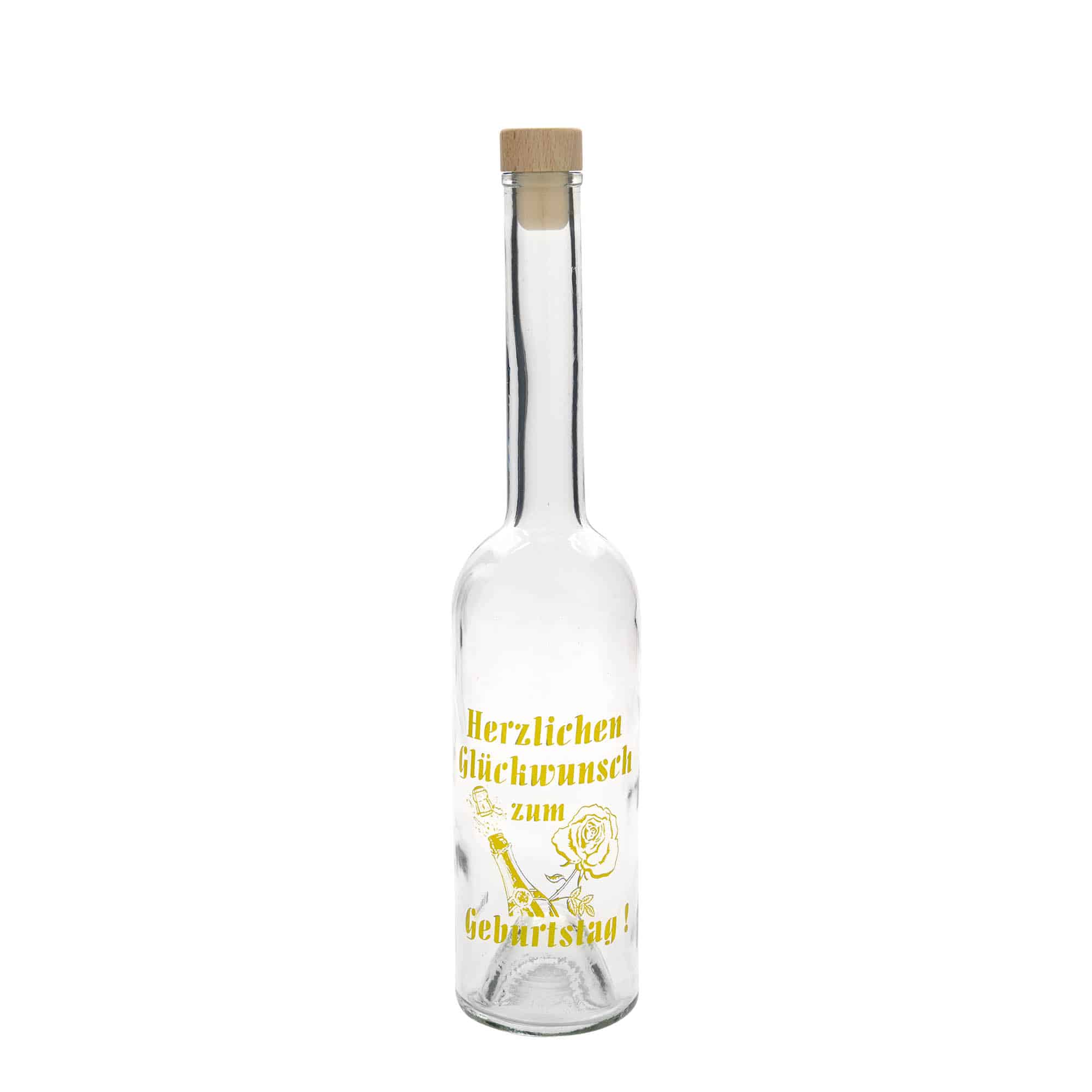 Skleněná lahev 500 ml Maximo potištěná 'Karneval', uzávěr: korek