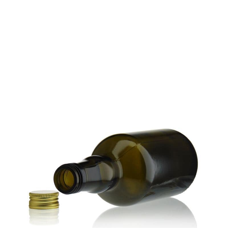 Skleněná lahev 500 ml 'Olona', starožitná zelená, uzávěr: PP 31,5