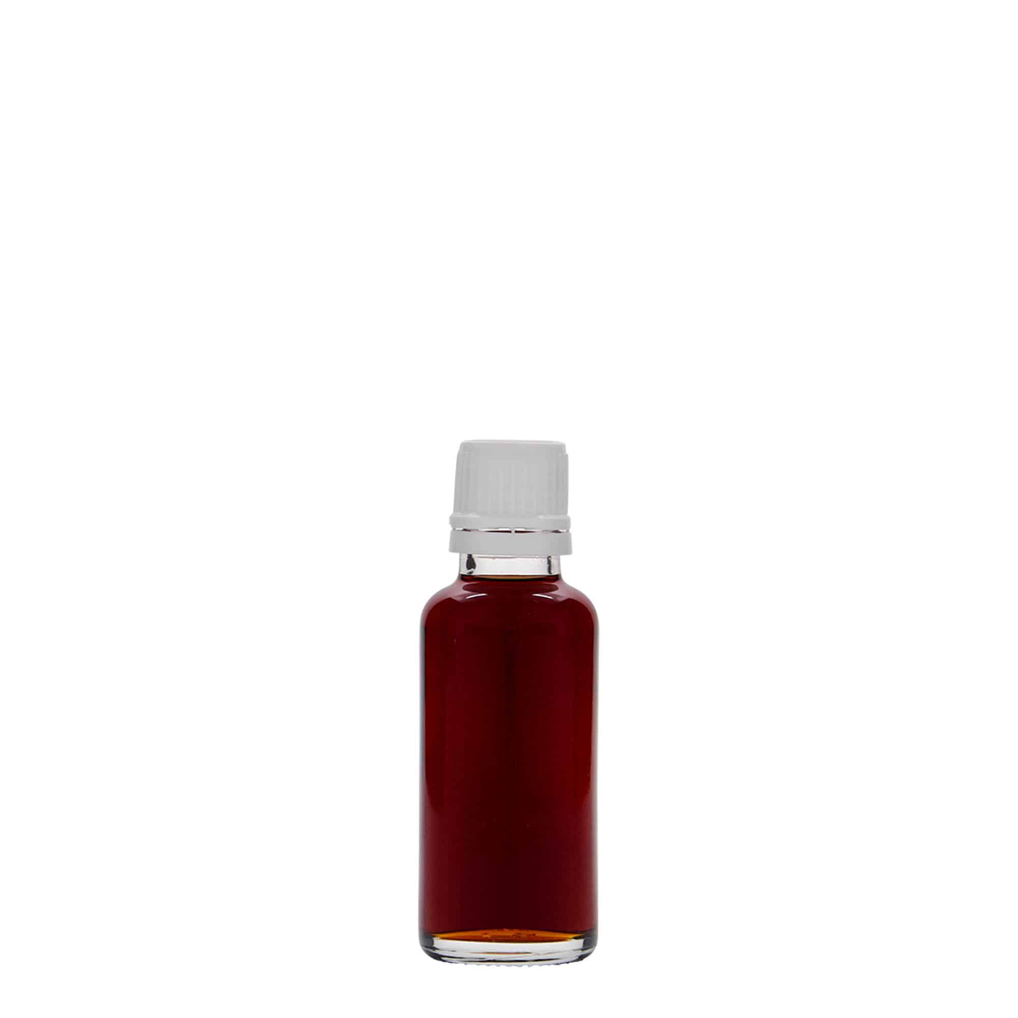 30 ml lékovka, sklo, hrdlo: DIN 18