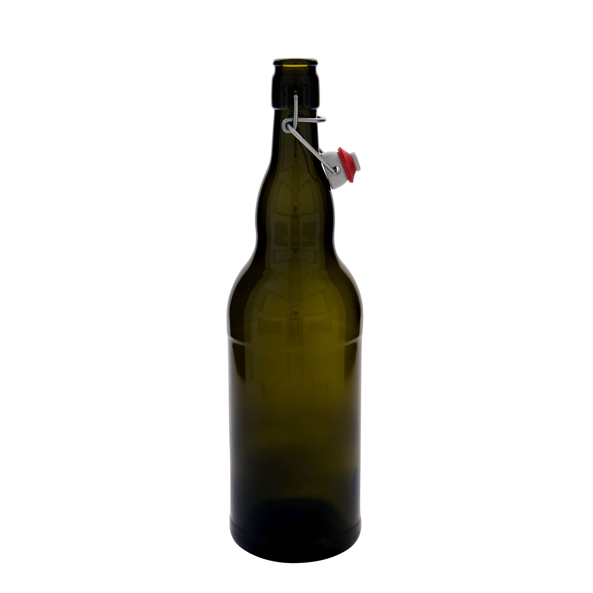 1.000 ml pivní láhev Belgie, sklo, antiknězelená, hrdlo: uzávěr s pákou 1.000 ml pivní láhev Belgie, sklo, antiknězelená, hrdlo: uzávěr s pákou