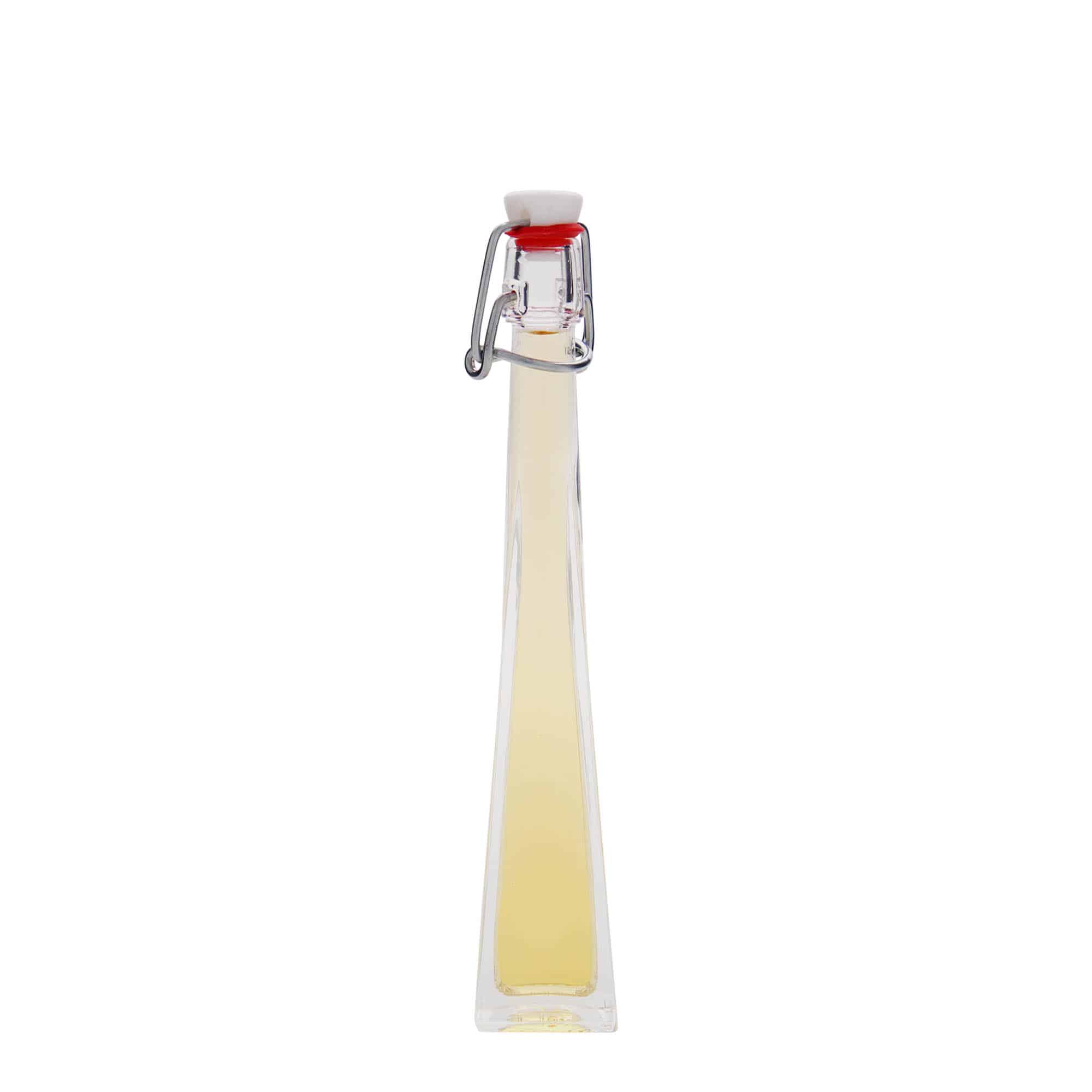 Skleněná lahev 40 ml 'Dama Quadrato', čtvercová, uzávěr: třmenový uzávěr