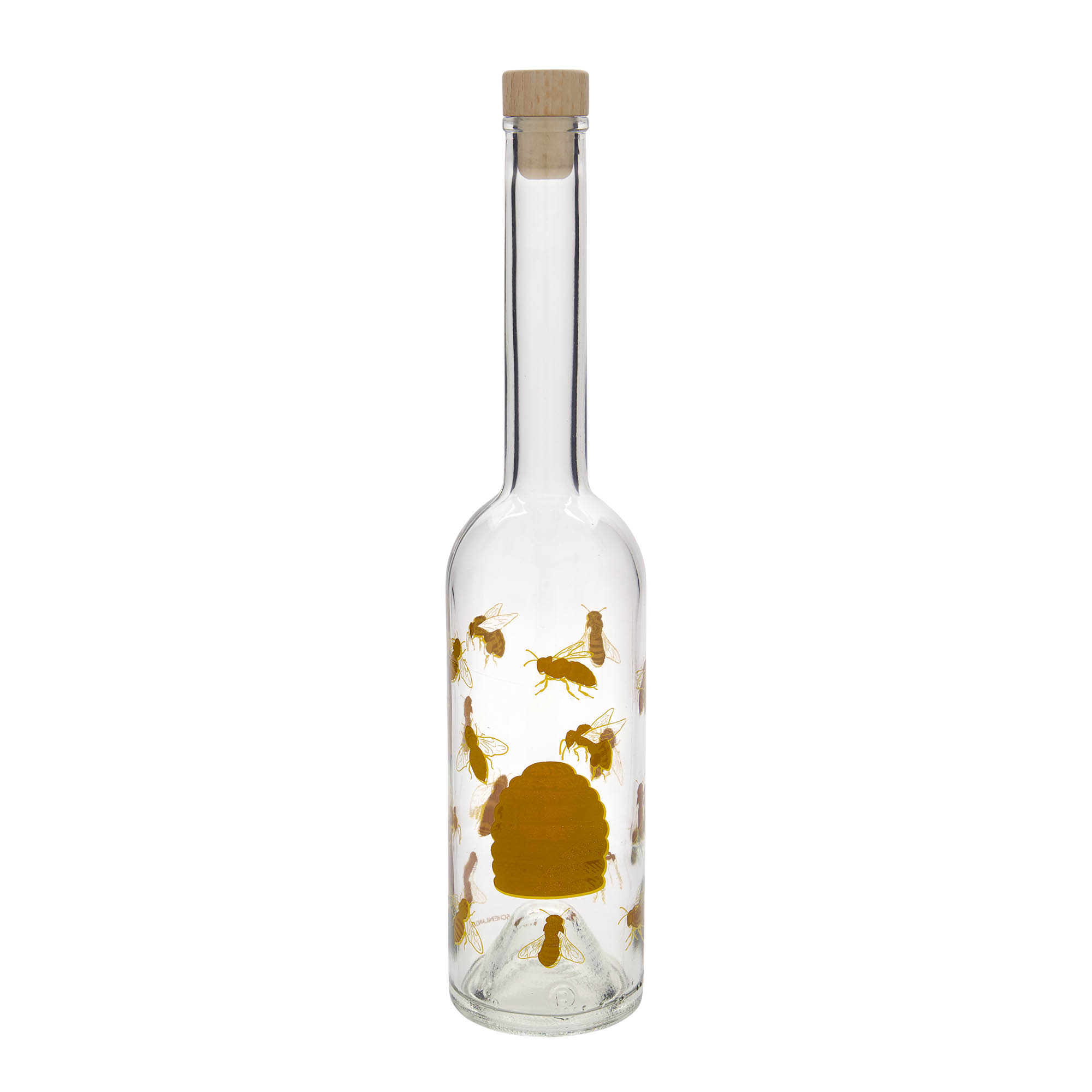500 ml skleněná láhev 'Opera', motiv: včely, hrdlo: korek