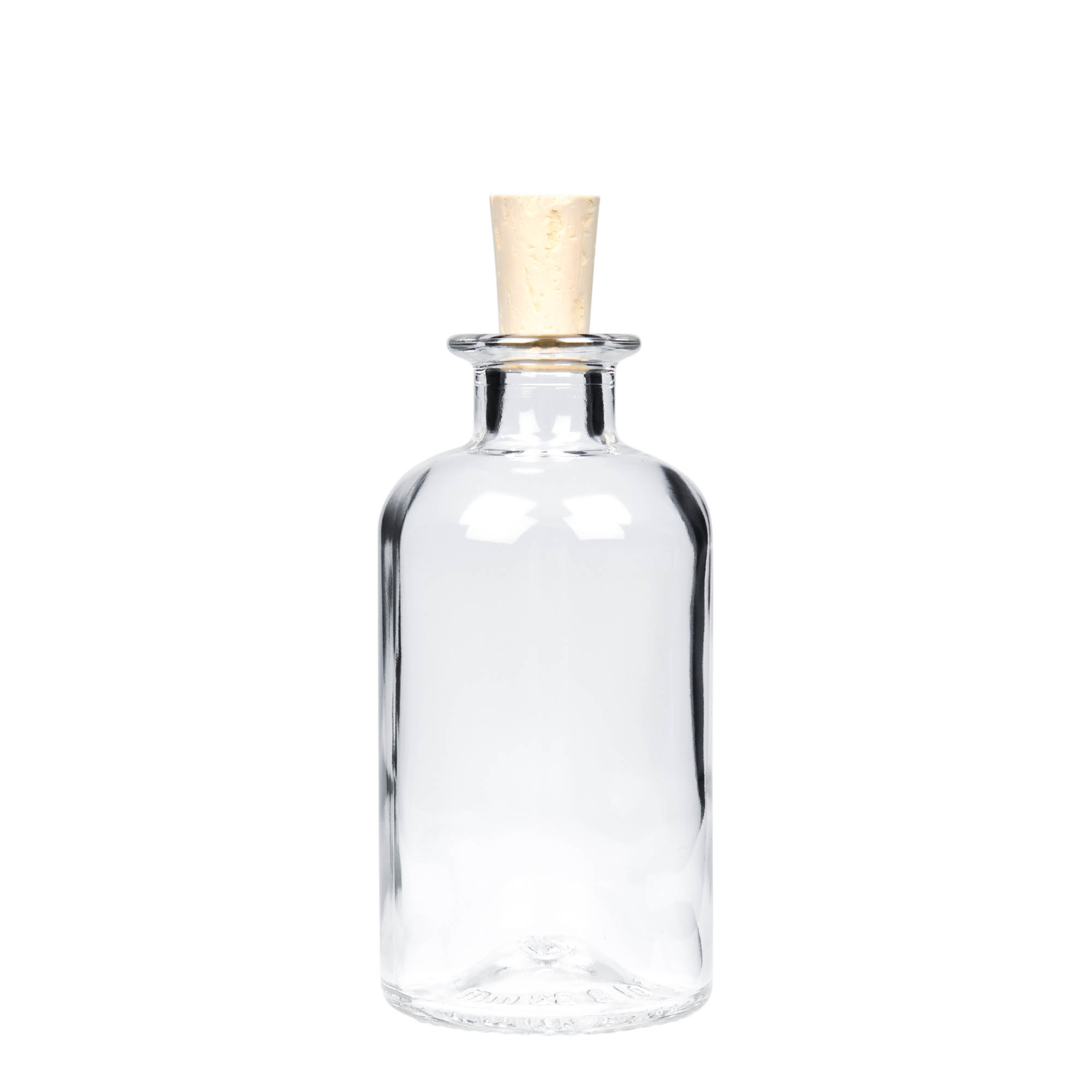 250 ml lékárenská skleněná láhev, hrdlo: korek