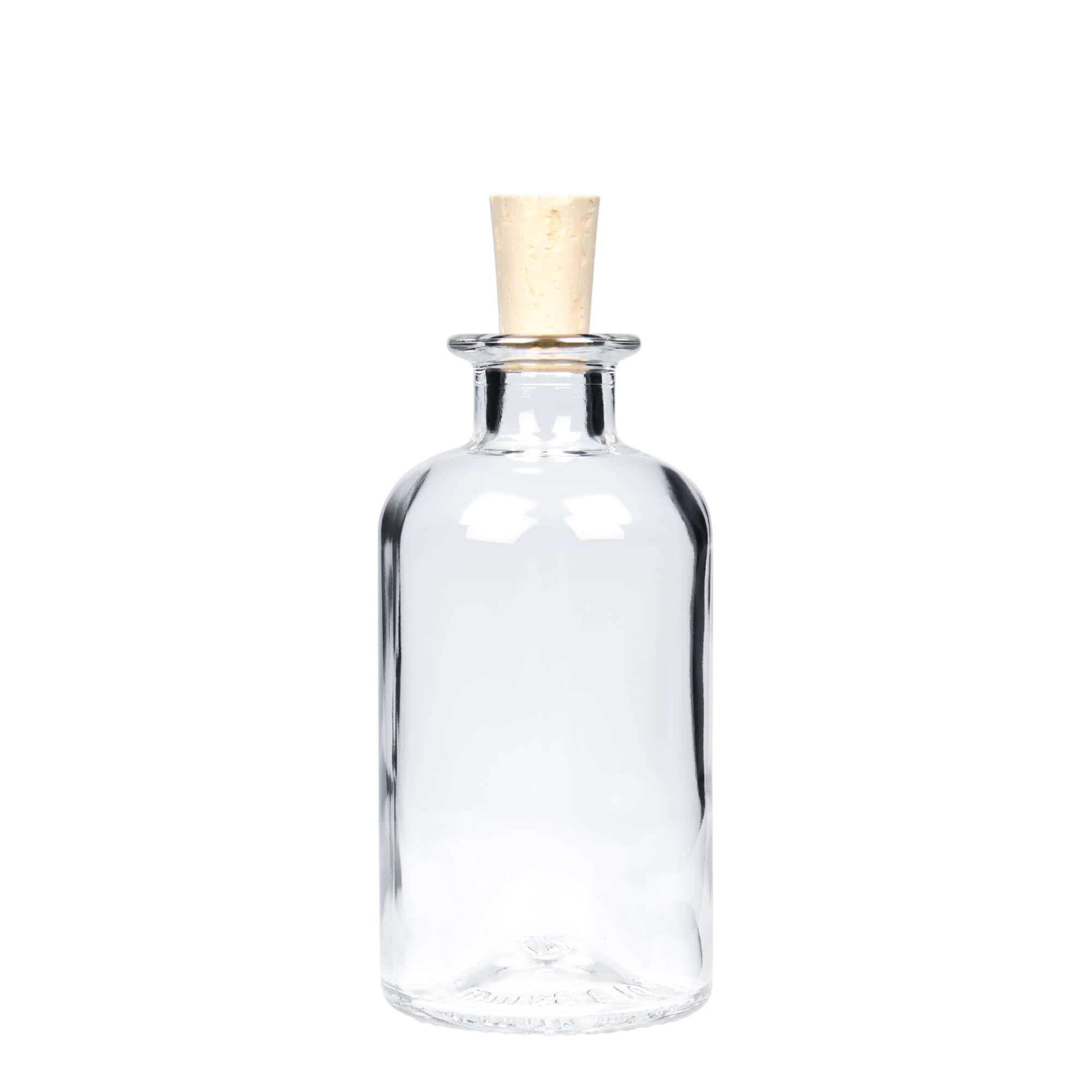 250 ml lékárenská skleněná láhev, hrdlo: korek