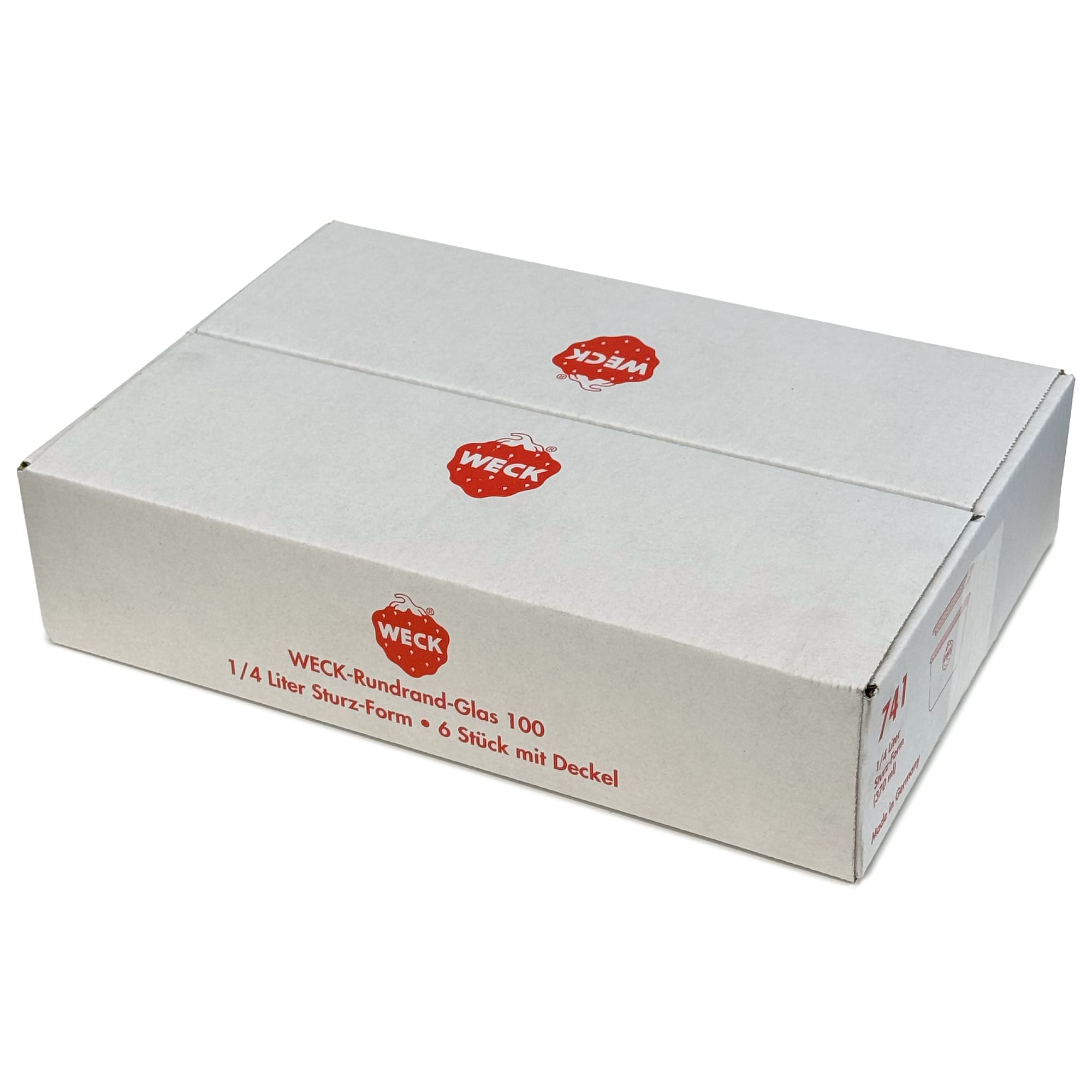 6x 370 ml WECK zavařovací sklenice se skleněným víčkem RR 100