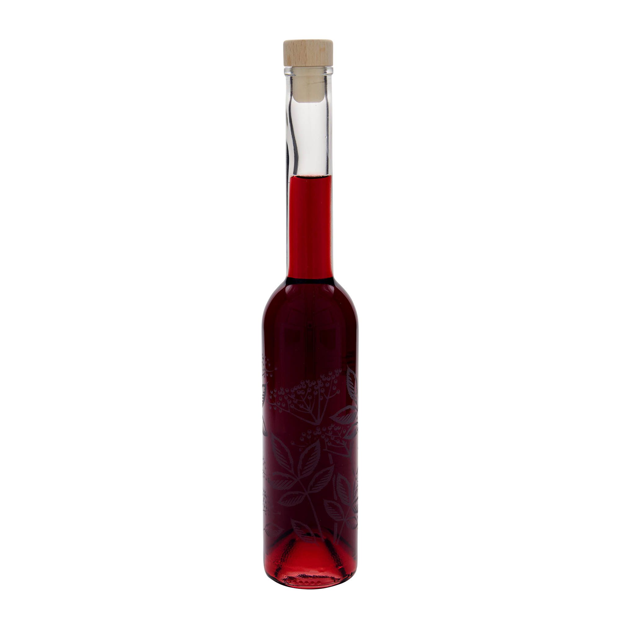 Skleněná lahev 350 ml 'Opera', motiv: Bez, uzávěr: korek