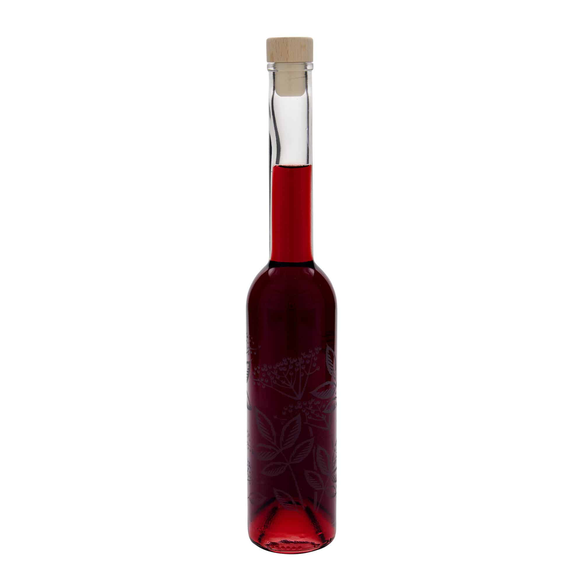 350 ml skleněná láhev 'Opera', motiv: Bez černý, hrdlo: korek