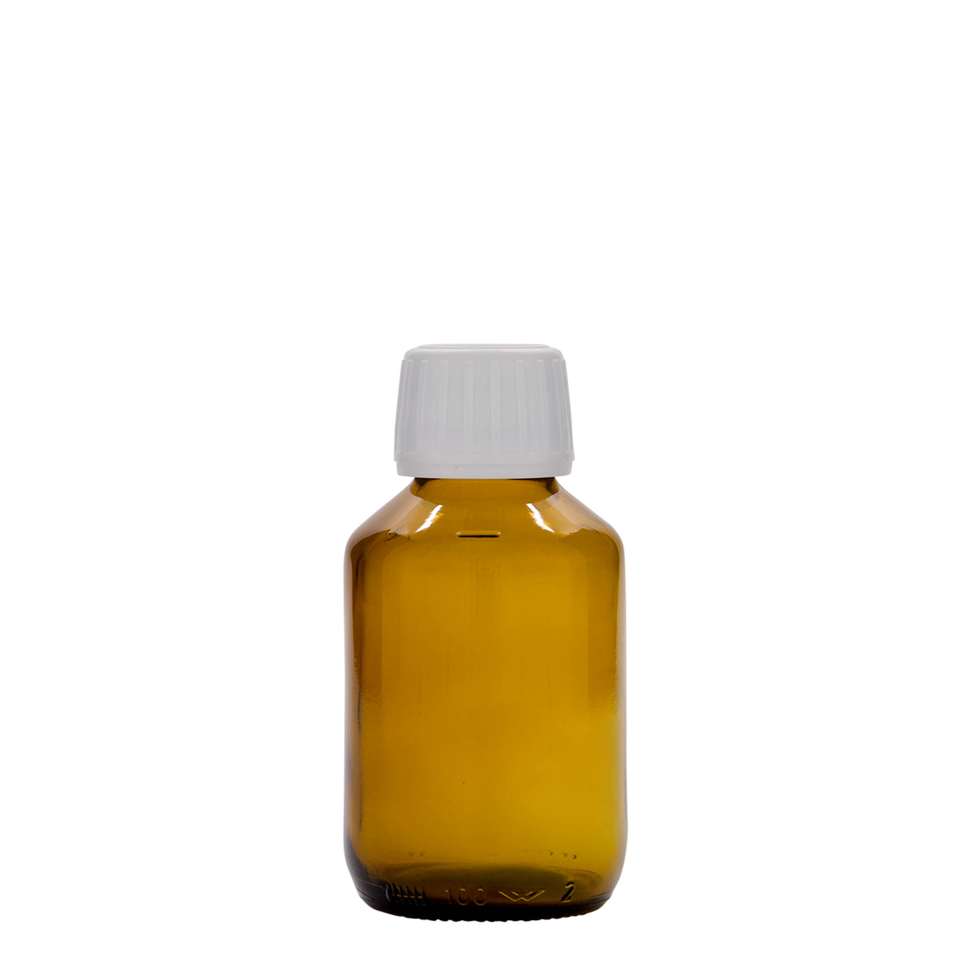 100 ml lékovka, hnědá, sklo, hrdlo: PP 28