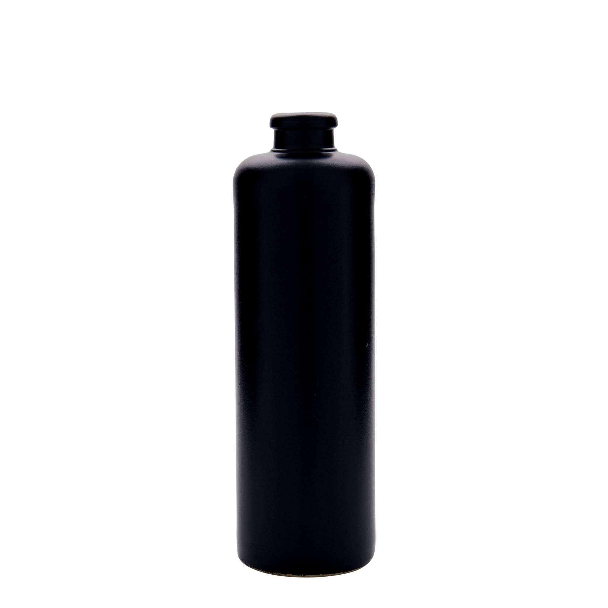Hliněný džbán 500 ml, keramika, černý, uzávěr: korek