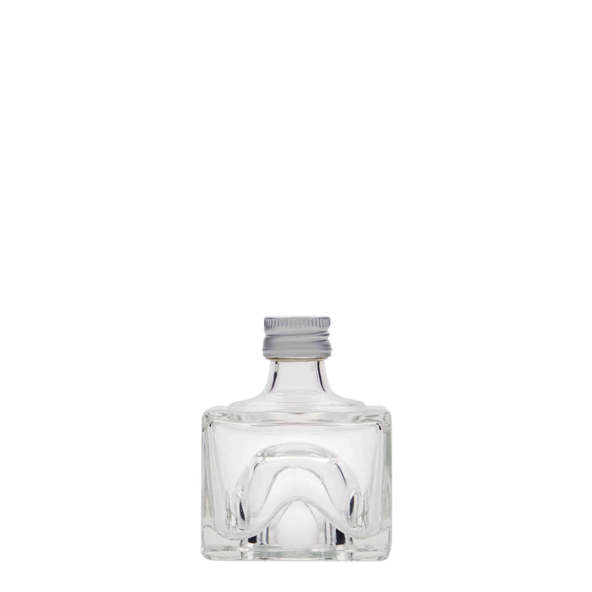 Skleněná lahev 40 ml 'Cocolores', čtvercová, uzávěr: PP 18