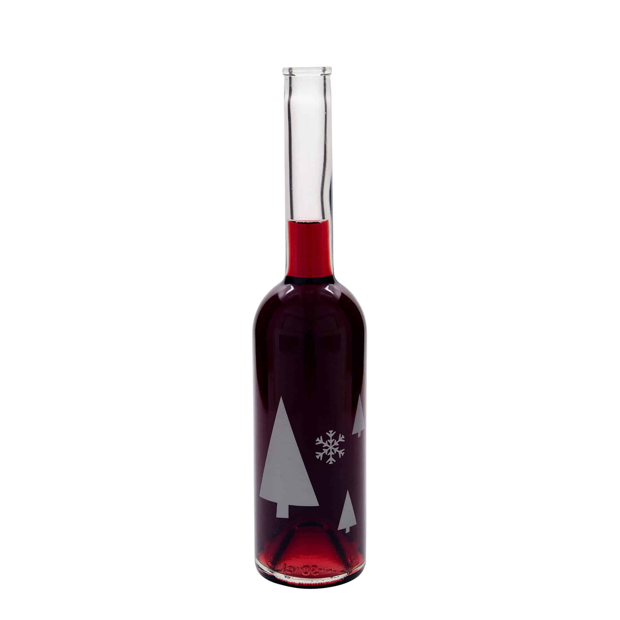 Skleněná lahev 500 ml 'Opera', motiv: Sněhové vločky, uzávěr: korek
