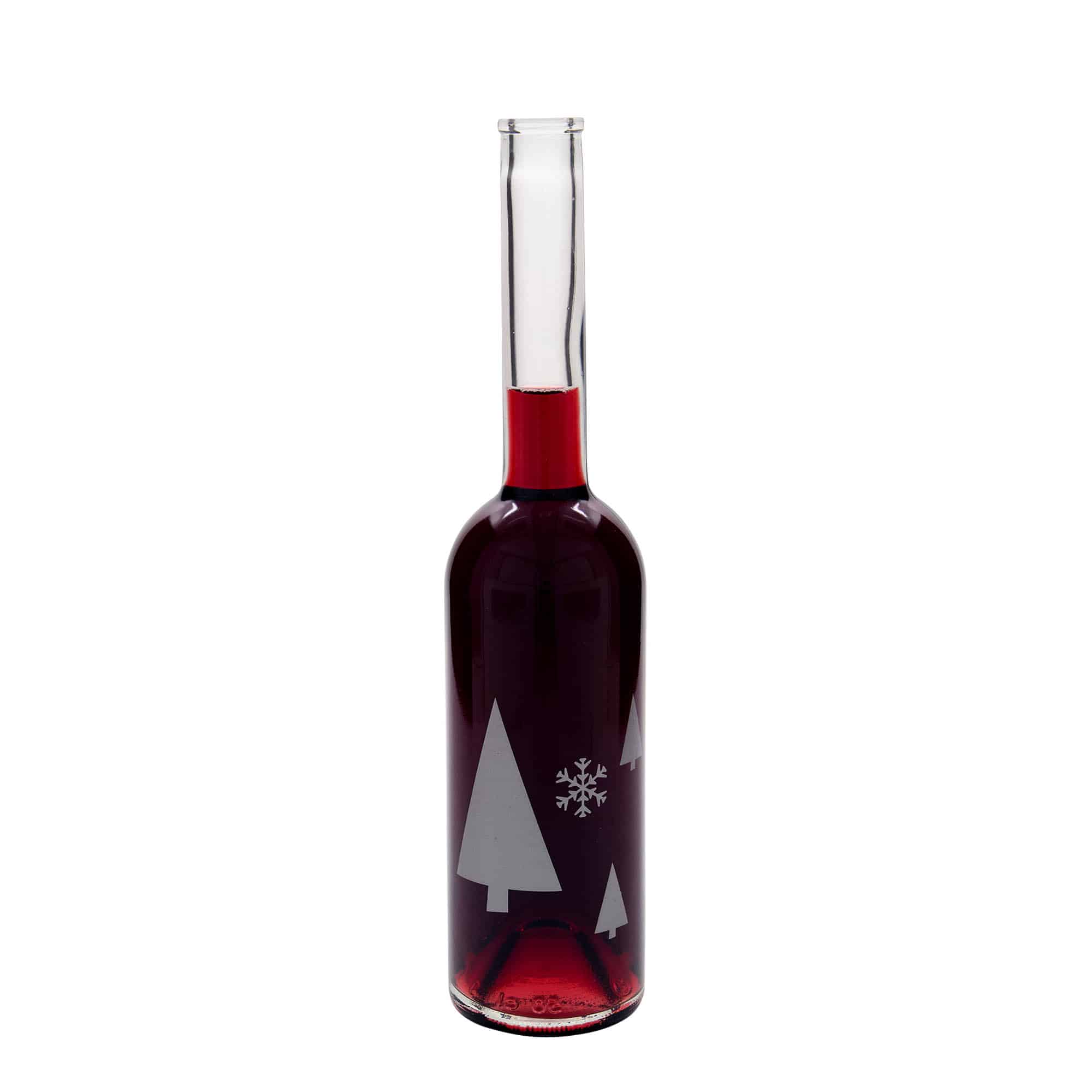 500 ml skleněná láhev „Opera“, motiv: sněhové vločky, hrdlo: korek