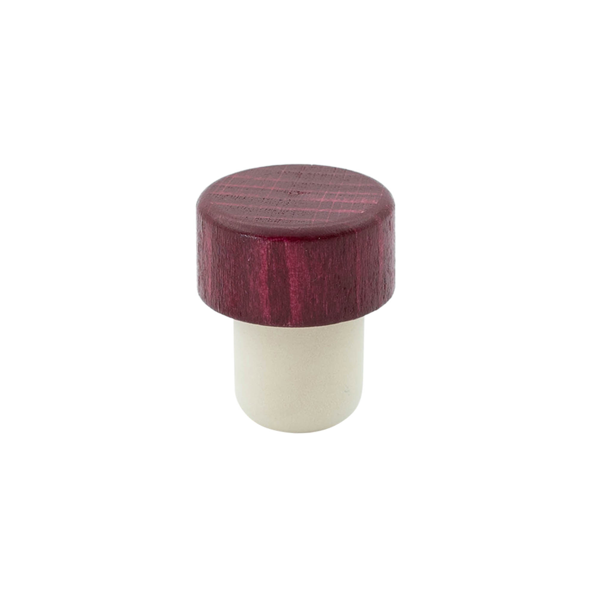 Rukojeť z korku 19 mm, dřevo/plast, bordó červená, pro hrdlo: korek Rukojeť z korku 19 mm, dřevo/plast, bordó červená, pro hrdlo: korek