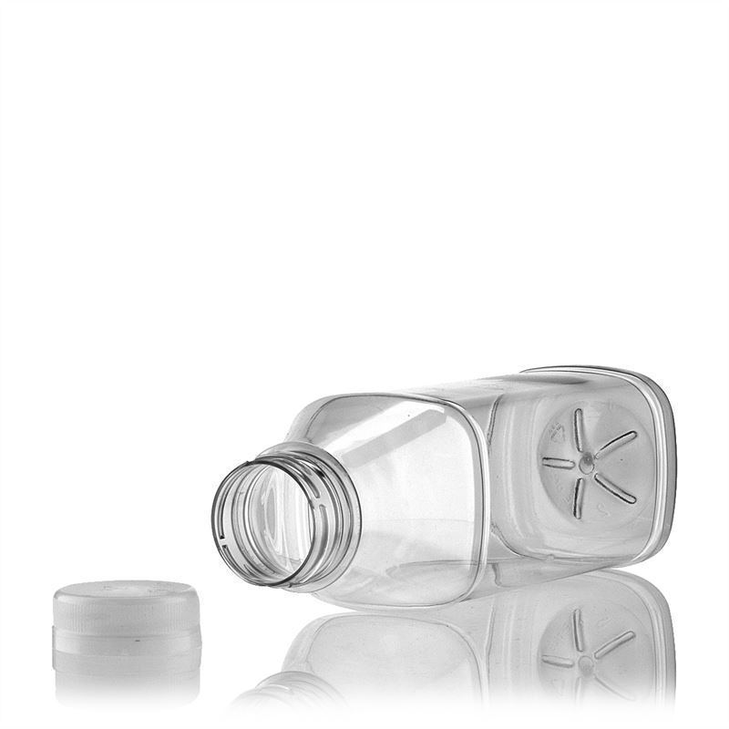PET lahev 500 ml 'Milk and Juice Carré', čtvercová, plast, ústí: 38 mm