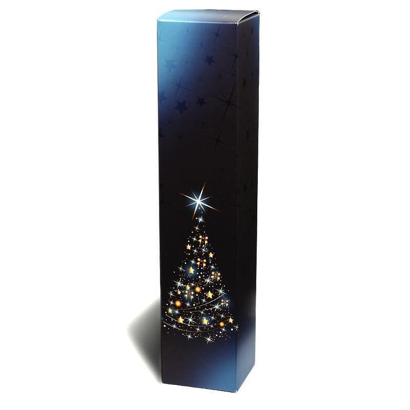 Dárková krabice 'X-Mas Tree', obdélníková, karton, modrá