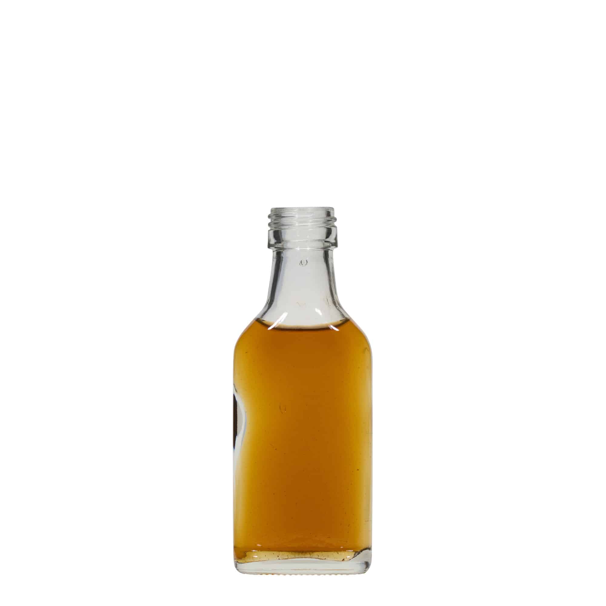 Kapesní lahev 40 ml, hranatá, ústí: PP 22