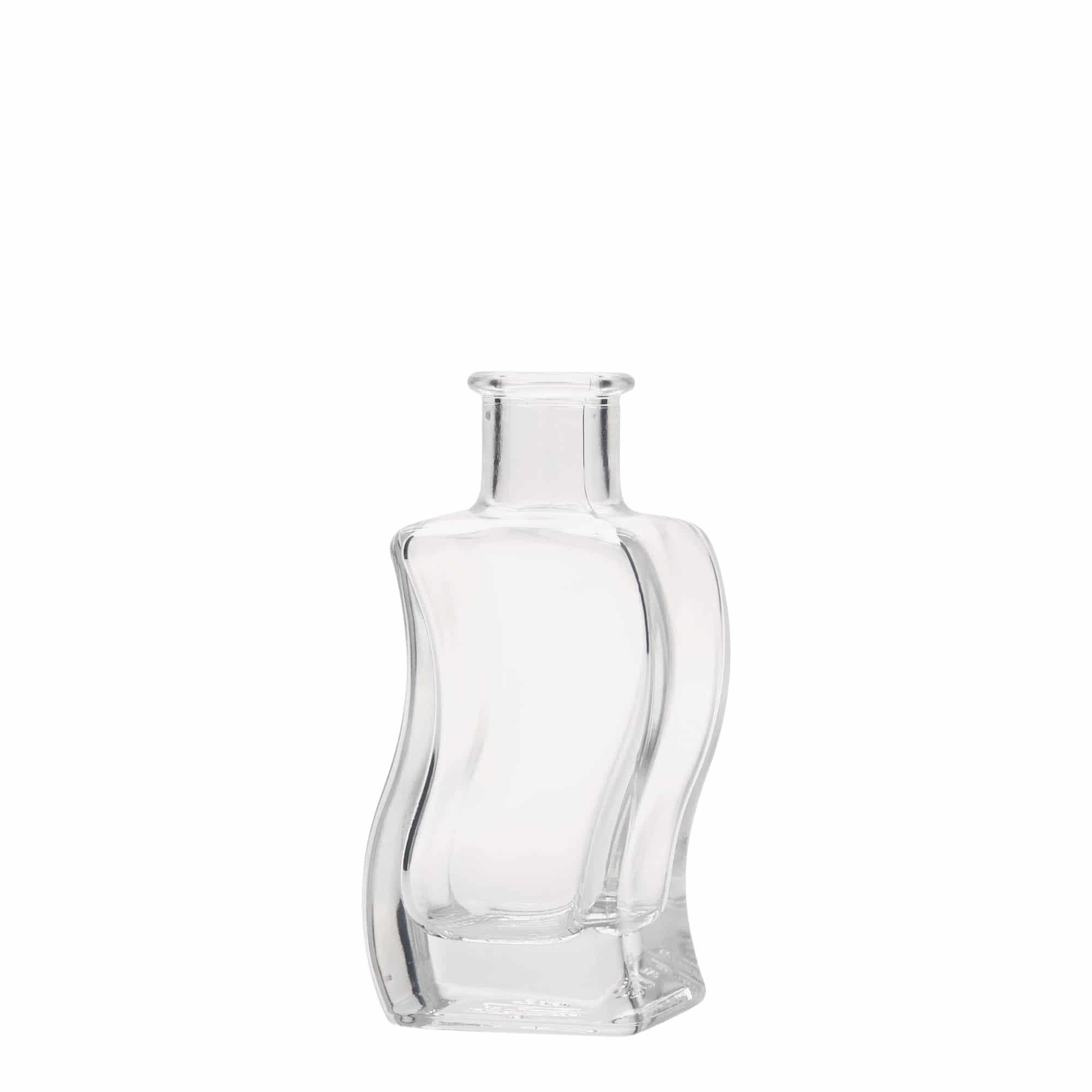 100 ml skleněná lahvička 'Vlna', čtvercová, hrdlo: korek