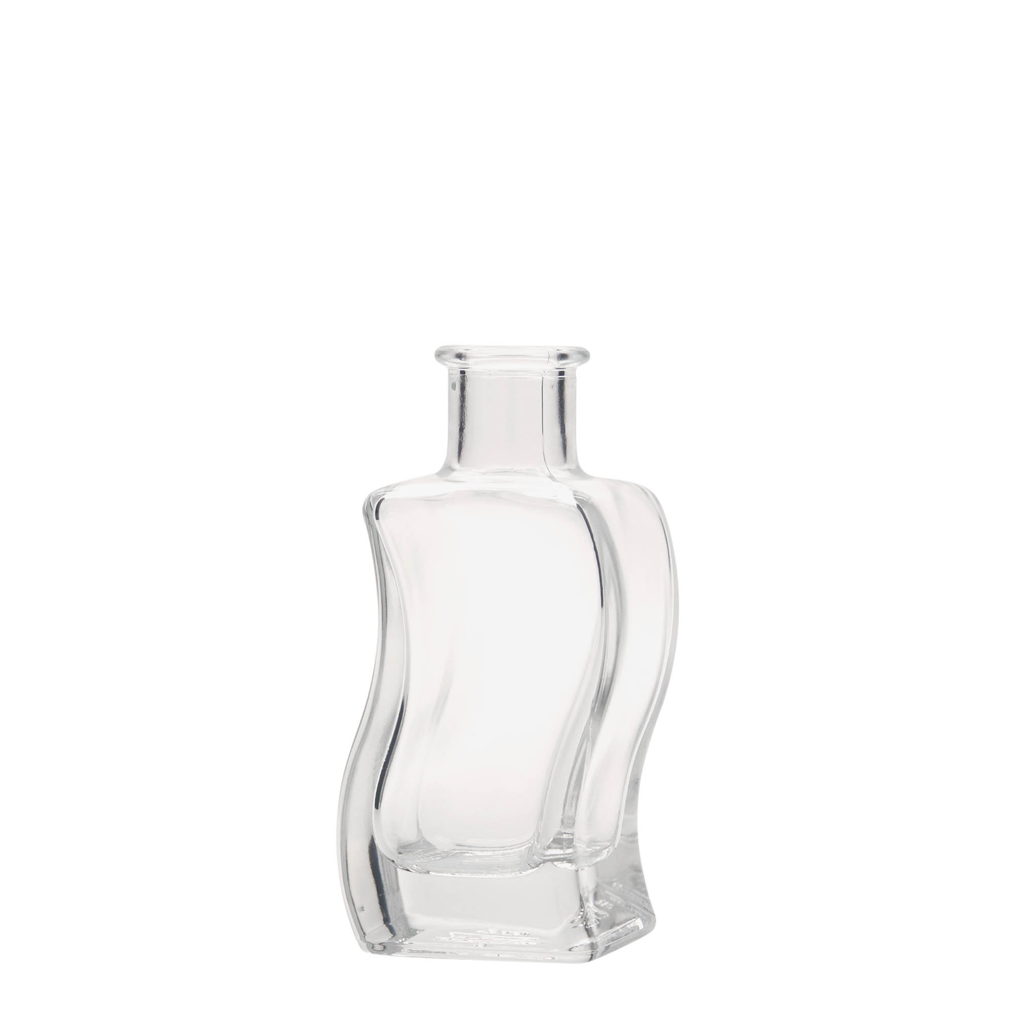 100 ml skleněná lahvička 'Vlna', čtvercová, hrdlo: korek 100 ml skleněná lahvička 'Vlna', čtvercová, hrdlo: korek