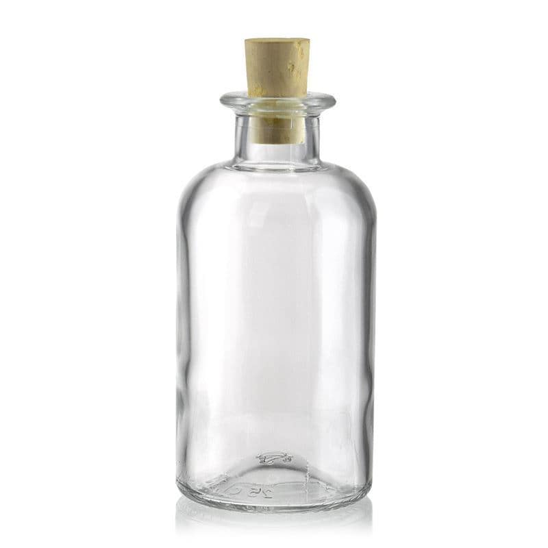 Skleněná lahev 250 ml lékárenská, uzávěr: korek