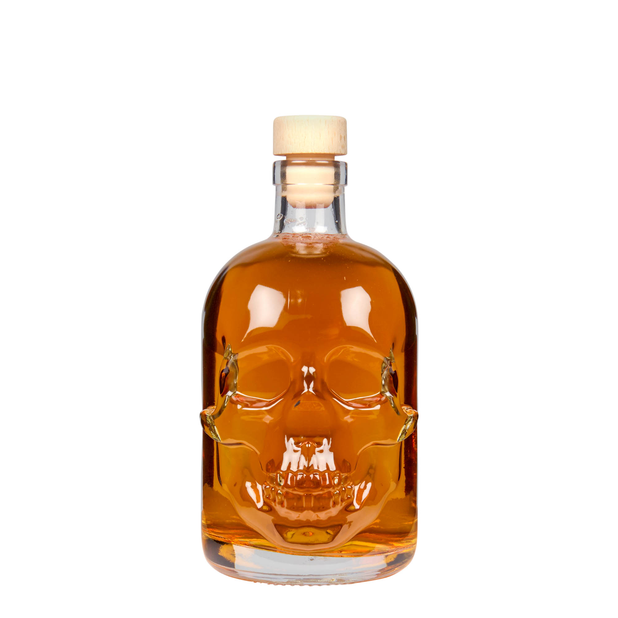 500 ml skleněná láhev „Lebka“, hrdlo: korek