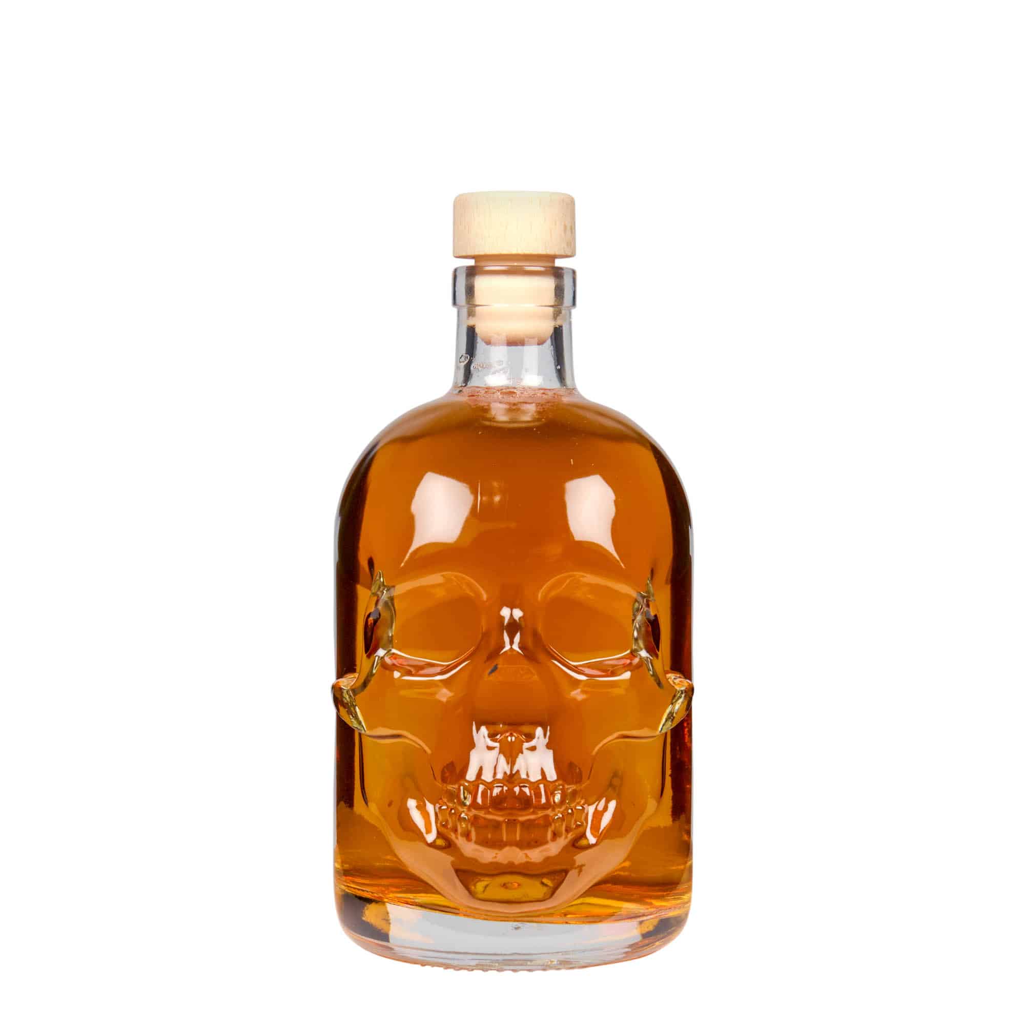 500 ml skleněná láhev „Lebka“, hrdlo: korek