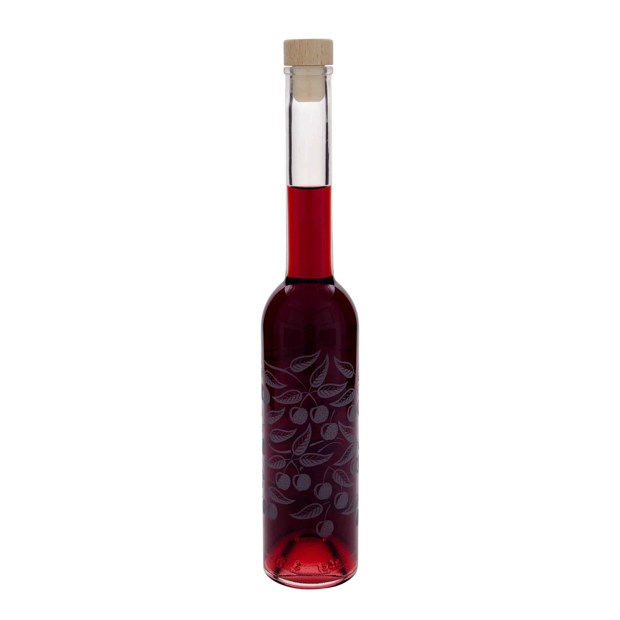 Skleněná lahev 350 ml 'Opera', motiv: Třešně, uzávěr: korek