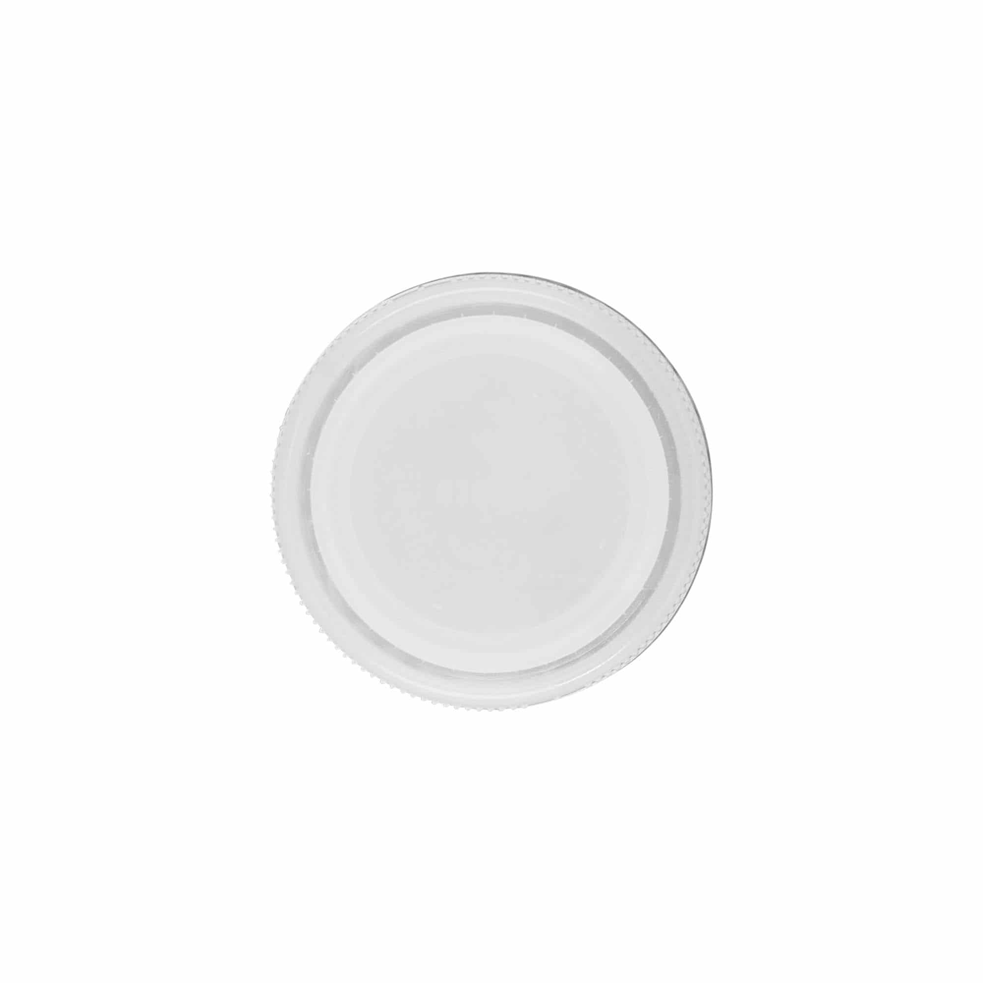 Šroubovací uzávěr s dvoucestným závitem, plast PE, bílý, pro ústí: PET 38 mm