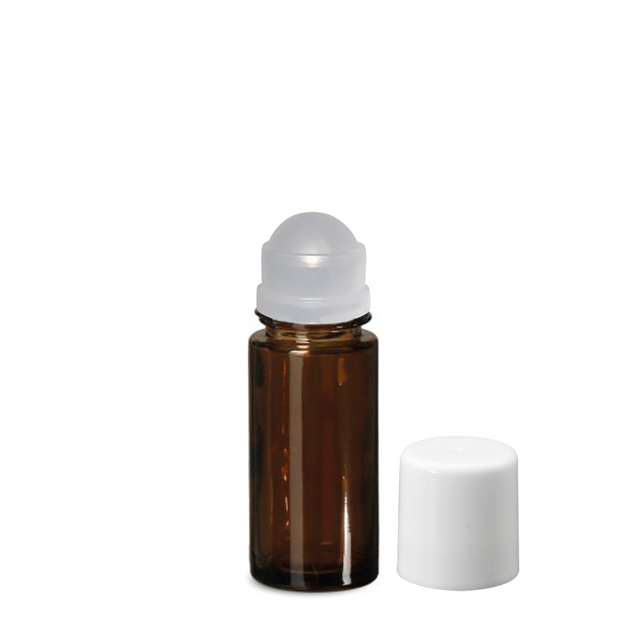 50 ml roll-on lahvička, sklo, hnědá, hrdlo: šroubovací uzávěr 50 ml roll-on lahvička, sklo, hnědá, hrdlo: šroubovací uzávěr