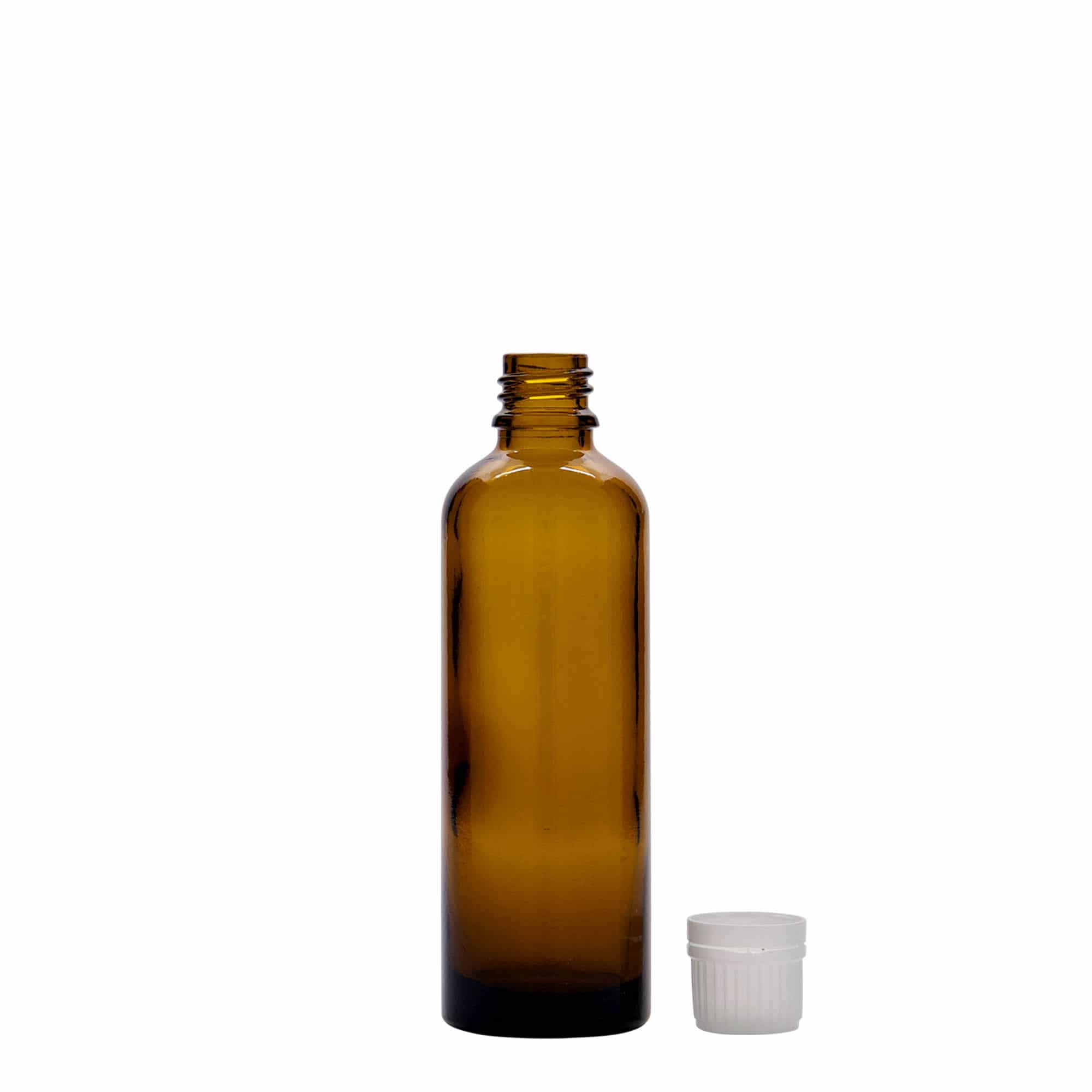 Lékovka 75 ml, sklo, hnědá, ústí: DIN 18