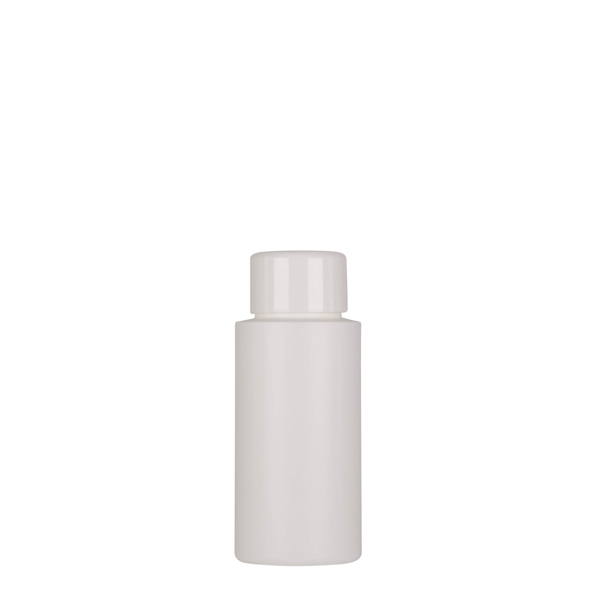 50 ml plastová lahvička 'Pipe', zelený HDPE, bílá, hrdlo: 24/410