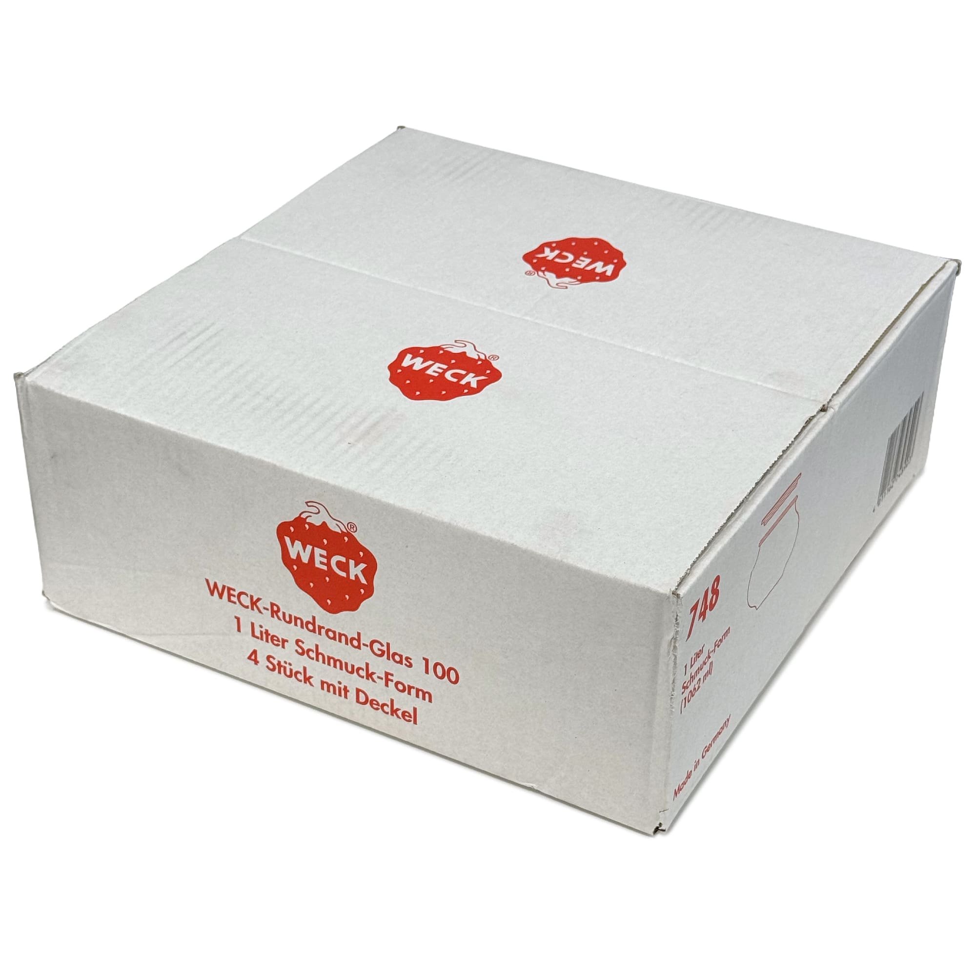 4x 1062 ml WECK ozdobná sklenice se skleněným víčkem RR 100