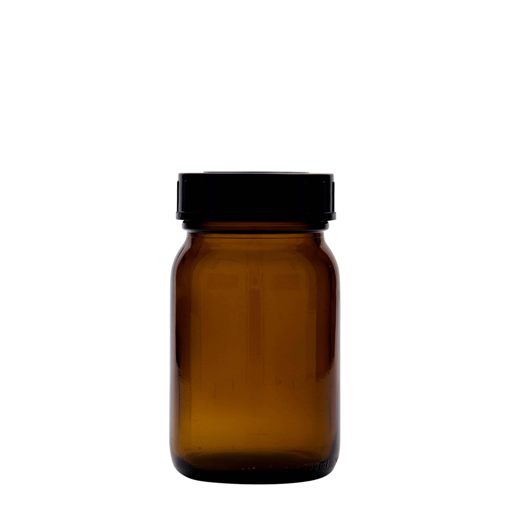 200 ml širokohrdlá sklenice, hnědá, hrdlo: DIN 55