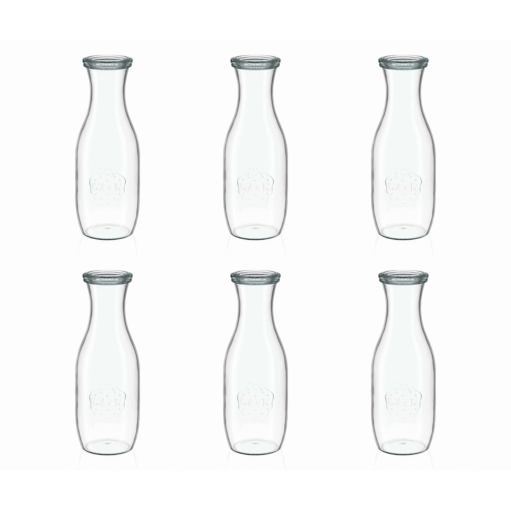 6x 1000 ml WECK lahvička na šťávu se skleněným víčkem RR 60