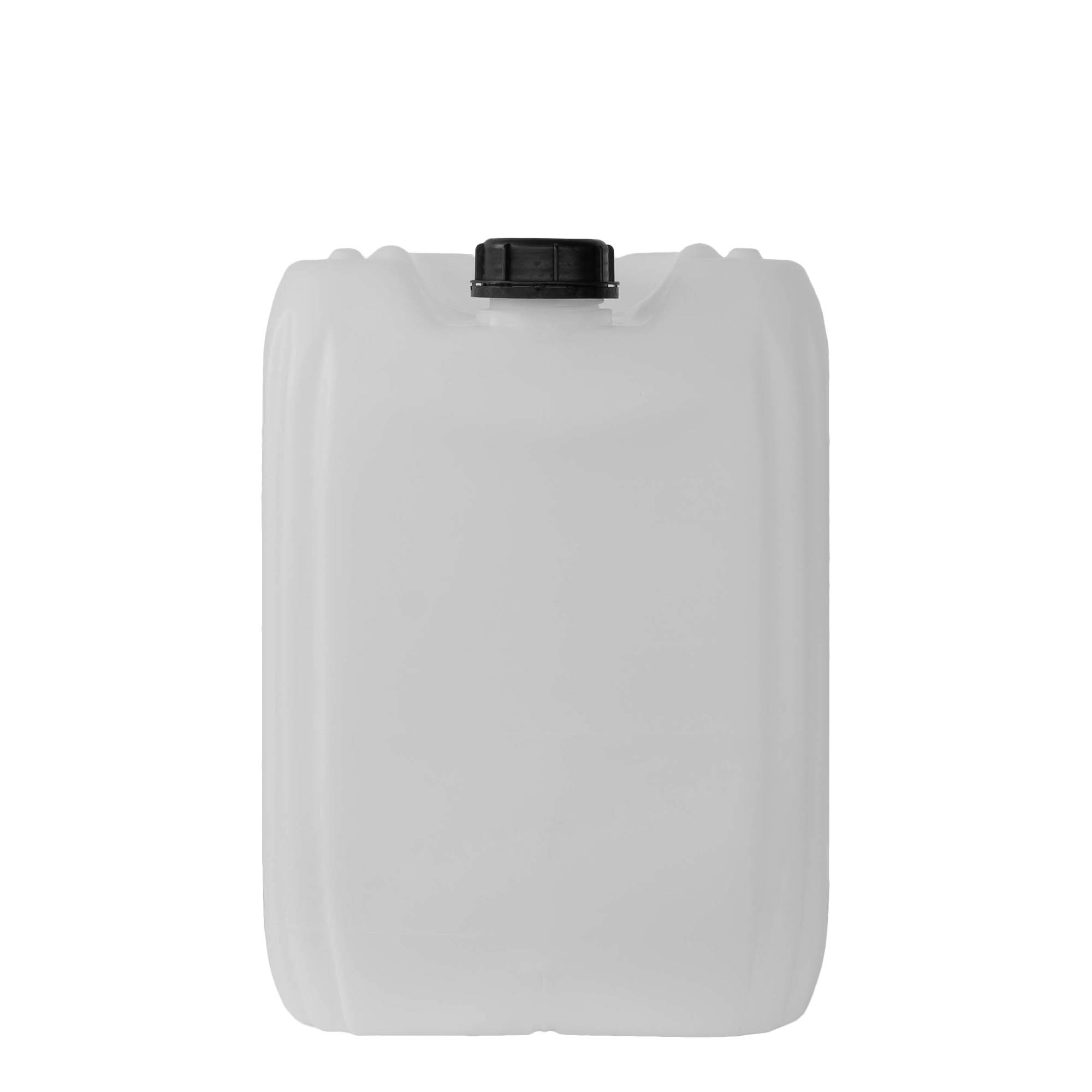 25 l kanystr, obdélníkový, HDPE plast, přírodní, hrdlo: ND 60