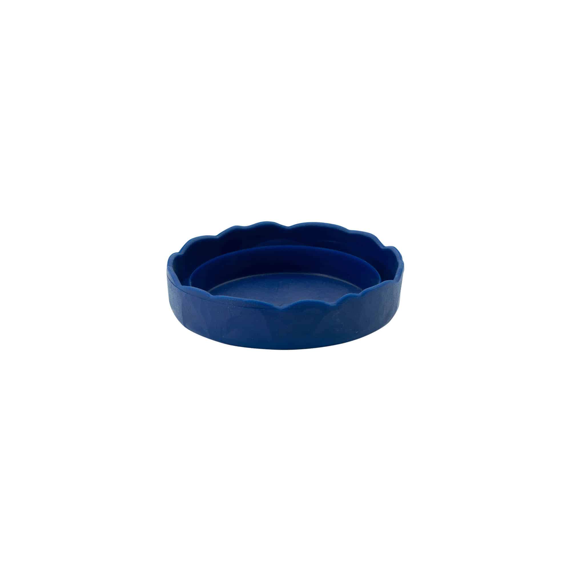Nasazovací víko pro keramický hrnec s úzkým hrdlem, plast HDPE, modré